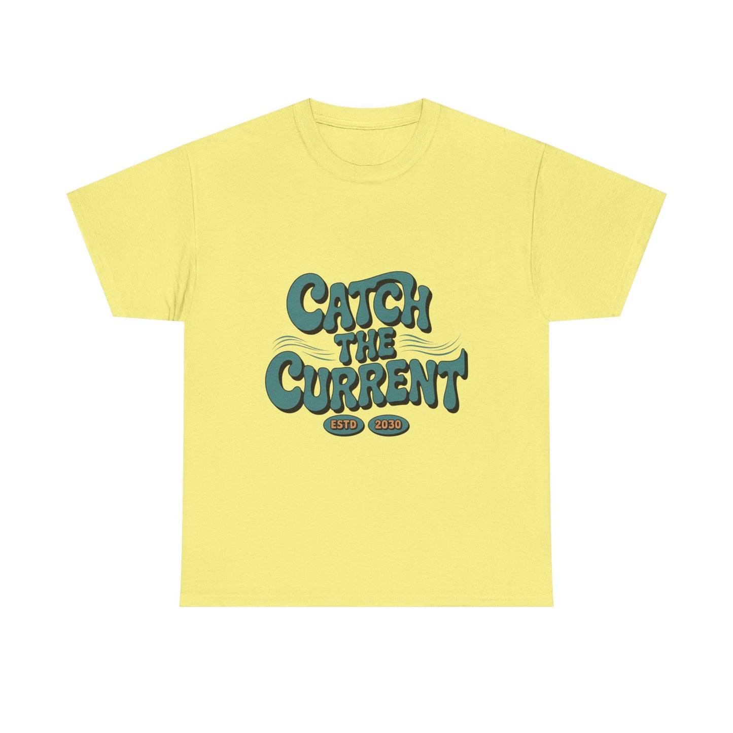 Catch the Current Tee, Relaxed Cotton T-Shirt, Beach Vibe Top, Casual Wear, Perfect Gift for Surfers, Summer Fun