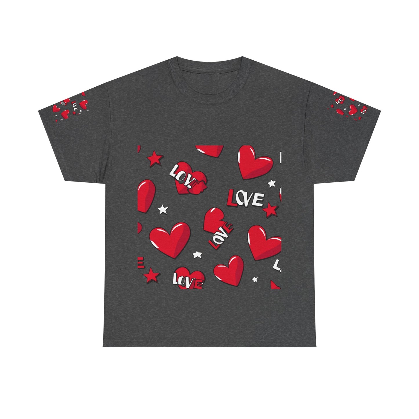 Maglietta in cotone pesante con cuore romantico - Perfetta per San Valentino e per tutti i giorni