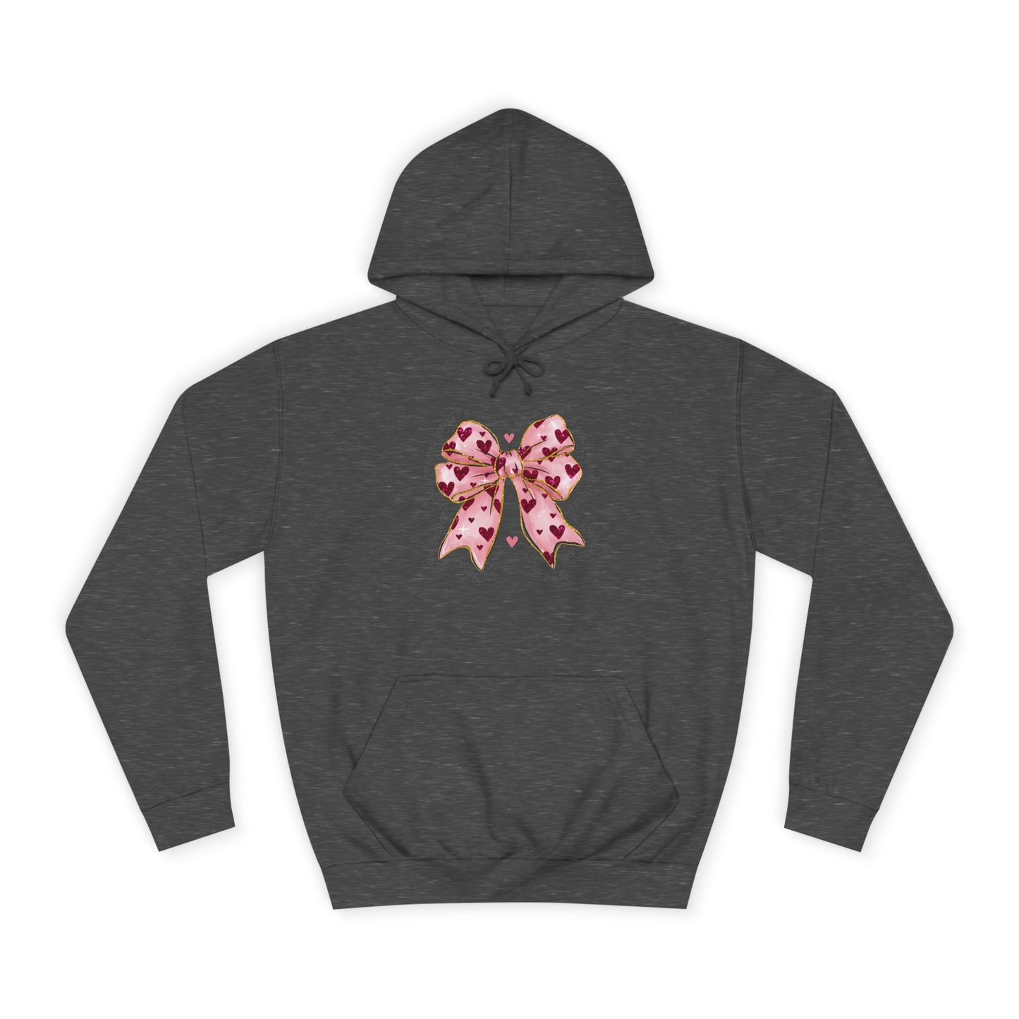 Cute Pink Bow College Hoodie - Stylish & Comfy