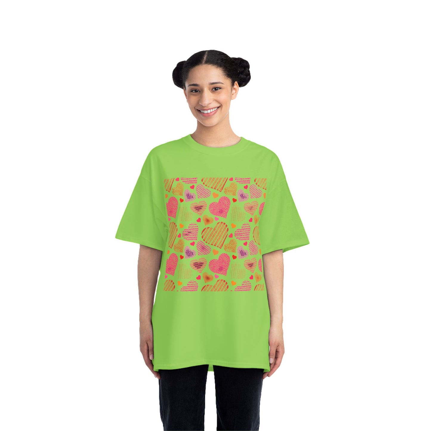 Cute Heart Pattern Short-Sleeve T-Shirt