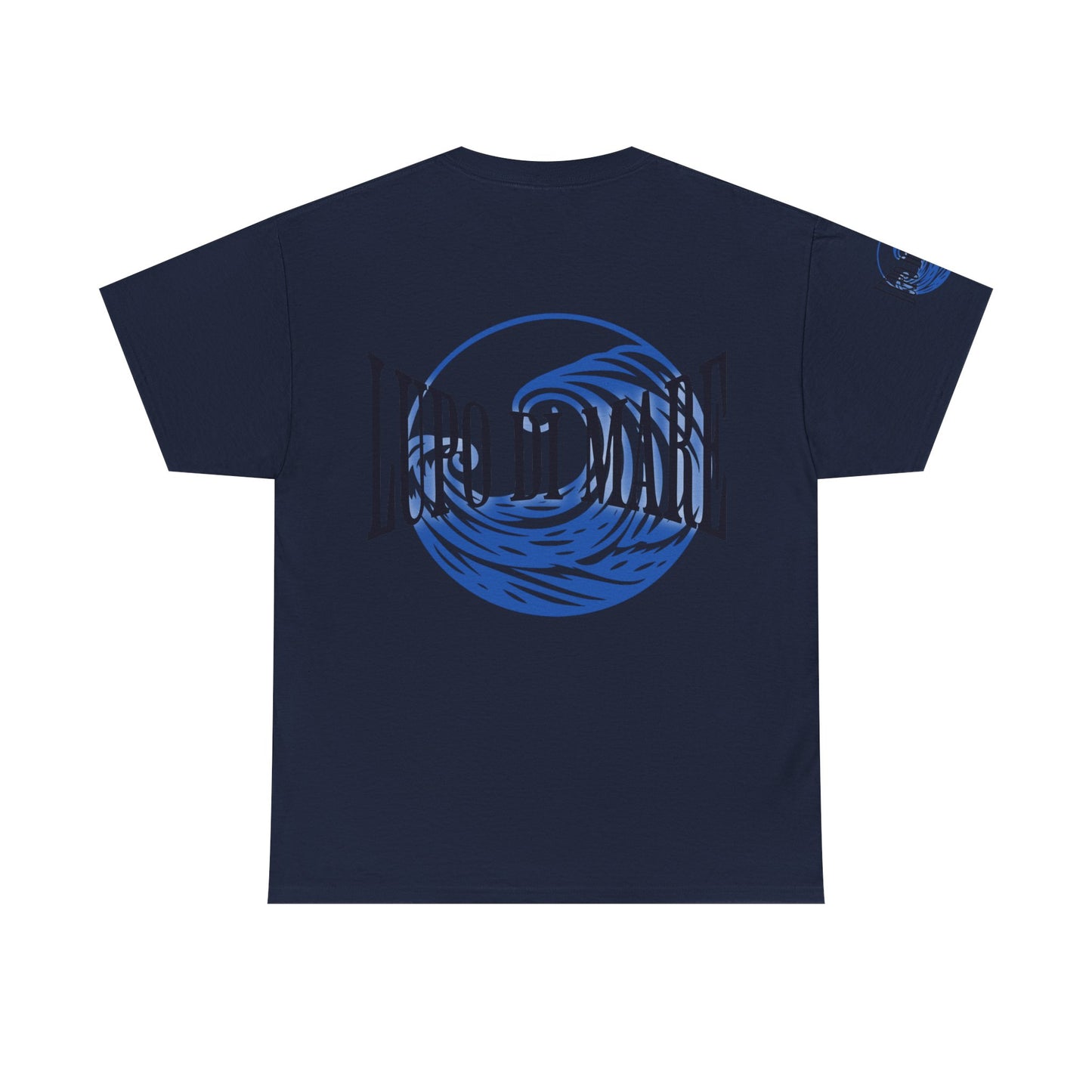 Camiseta de algodón grueso Lupo di Mare: camiseta gráfica Ocean Vibes