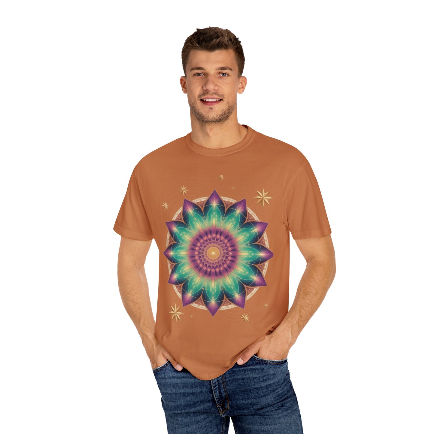 Tie-Dye Mandala T-Shirt, Spiritual Apparel, Bohemian Style Tee, Festival Wear, Eco-Friendly Fashion