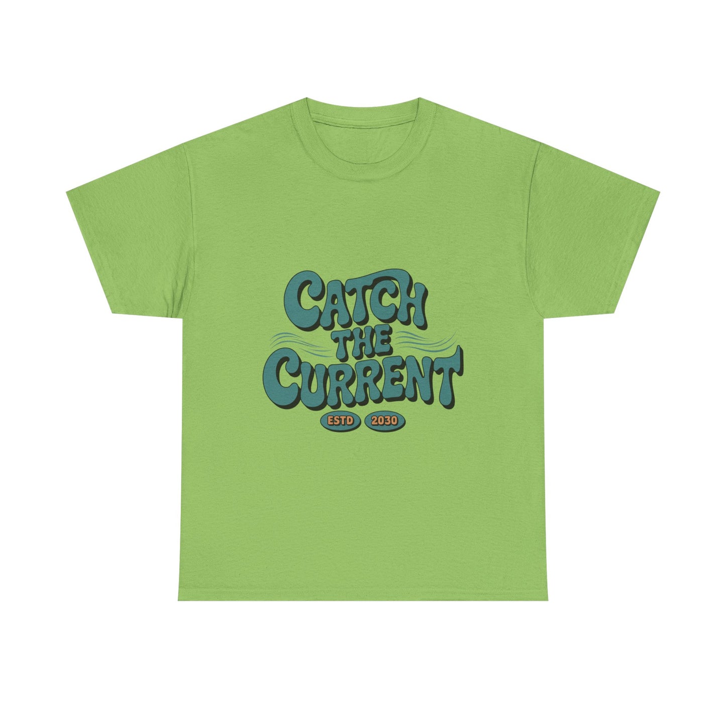 Catch the Current Tee, Relaxed Cotton T-Shirt, Beach Vibe Top, Casual Wear, Perfect Gift for Surfers, Summer Fun