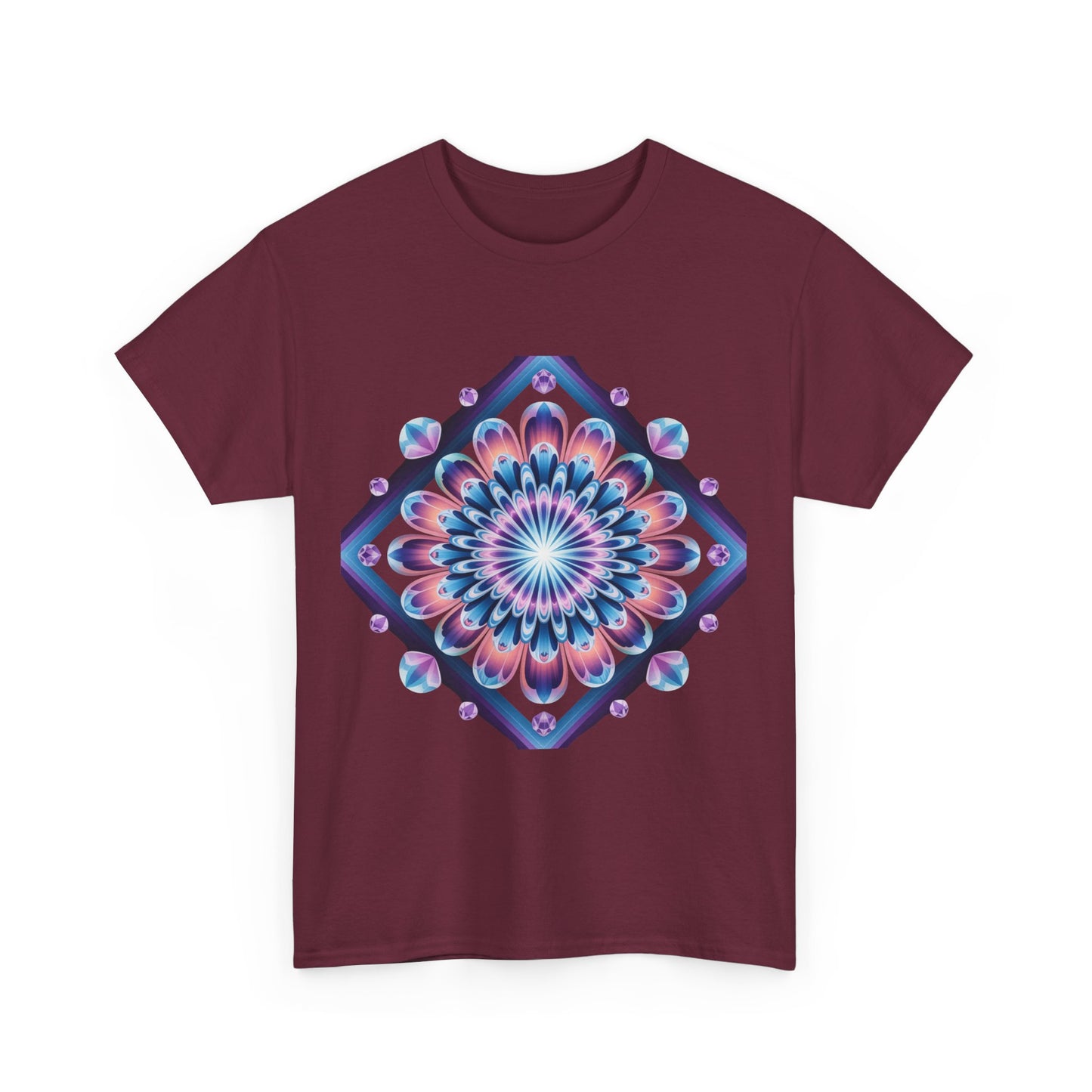 Vibrant Mandala Tee - Heavy Cotton Shirt, Bohemian Style Top, Casual Wear, Gift for Her, Festival Fashion, Summer Style