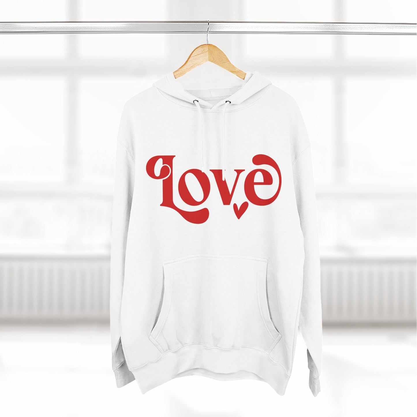 Sudadera con capucha de polar de tres paneles con gráfico Love