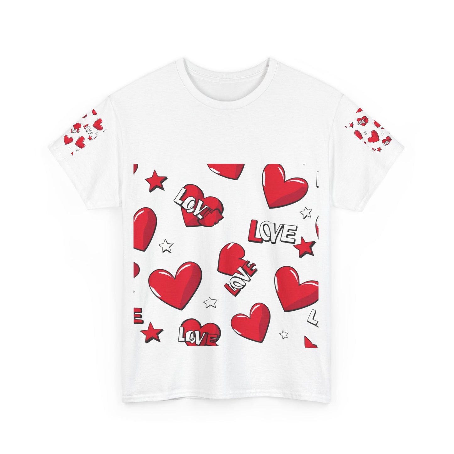 Maglietta in cotone pesante con cuore romantico - Perfetta per San Valentino e per tutti i giorni