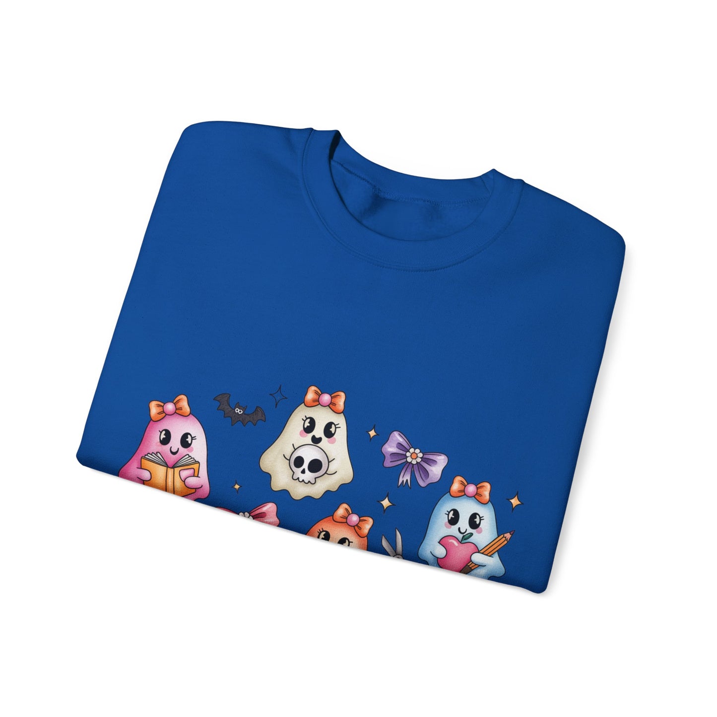 Cute Ghosts Women Crewneck Sweatshirt, Cozy Halloween Apparel, Spooky Season Outfit, Gift for Ghost Lovers, Funny Sweatshirt for Fall