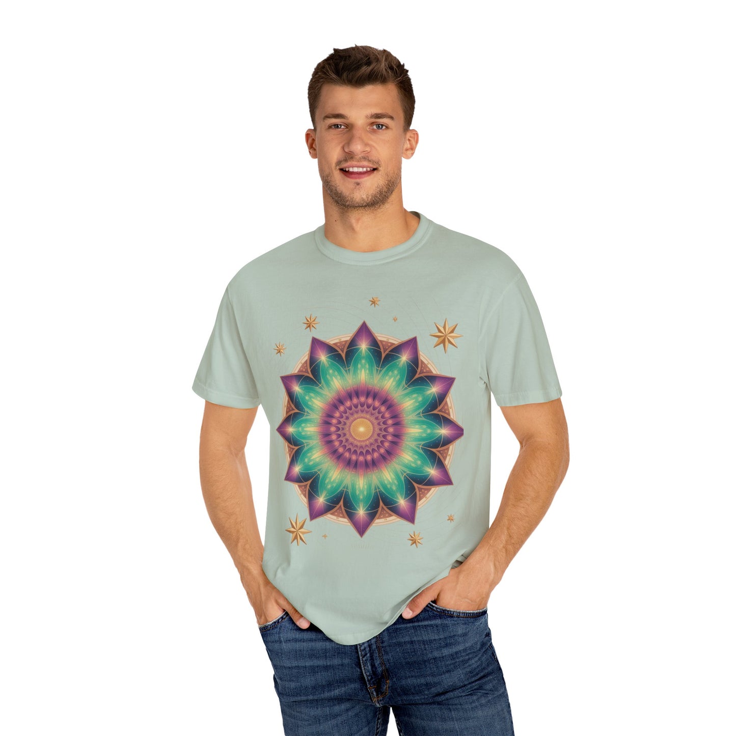 Tie-Dye Mandala T-Shirt, Spiritual Apparel, Bohemian Style Tee, Festival Wear, Eco-Friendly Fashion