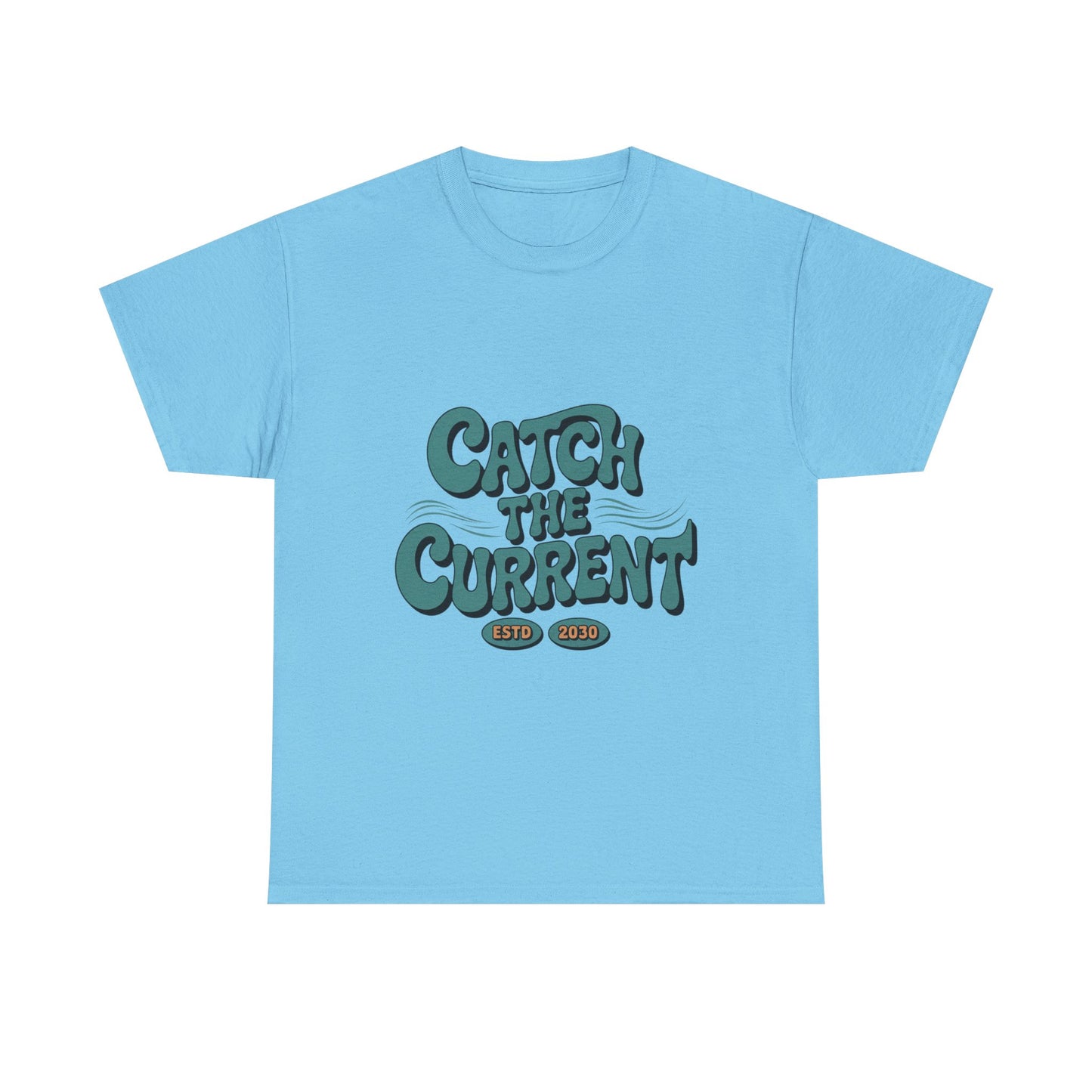 Catch the Current Tee, Relaxed Cotton T-Shirt, Beach Vibe Top, Casual Wear, Perfect Gift for Surfers, Summer Fun