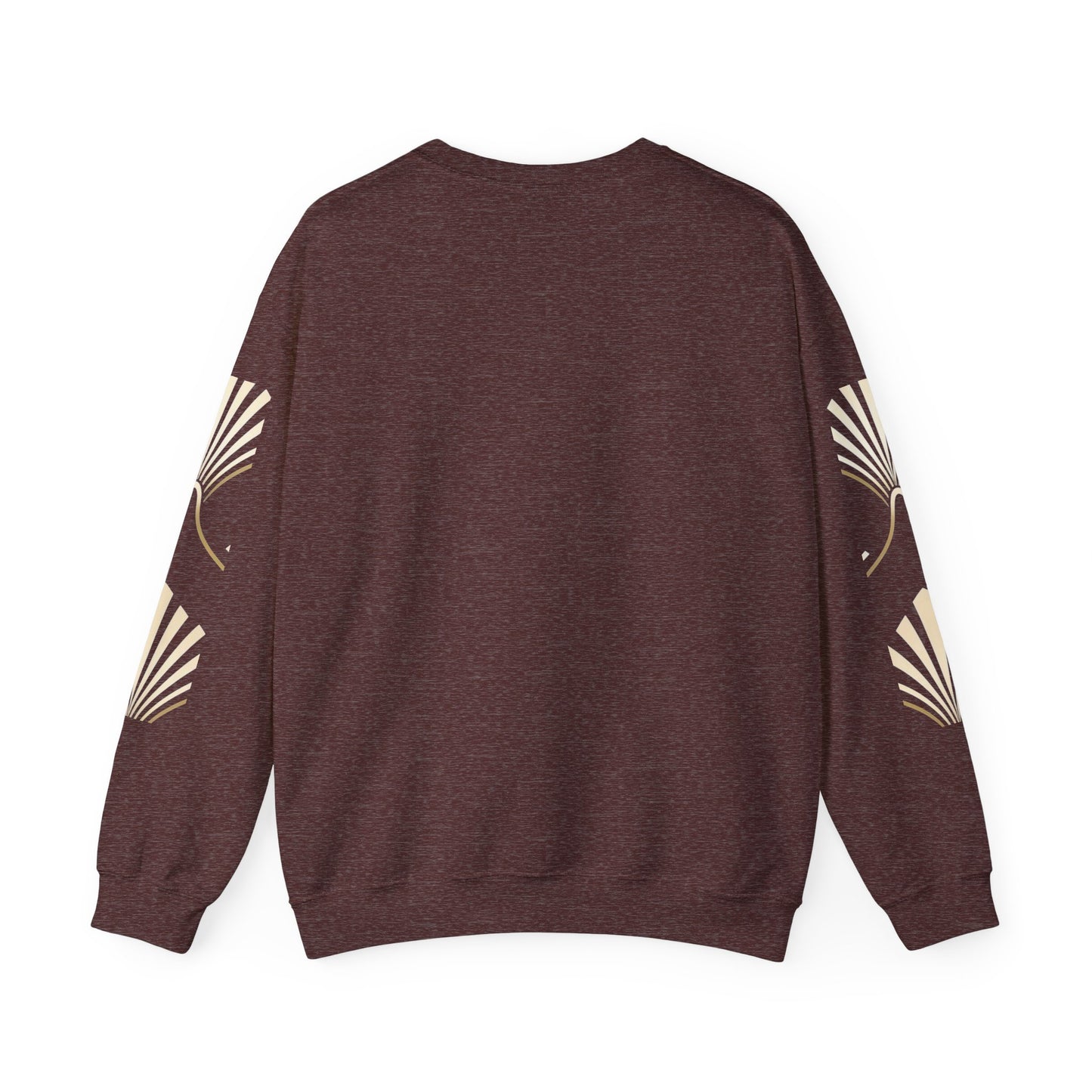 Elegant Gold Fan Pattern Crewneck Sweatshirt