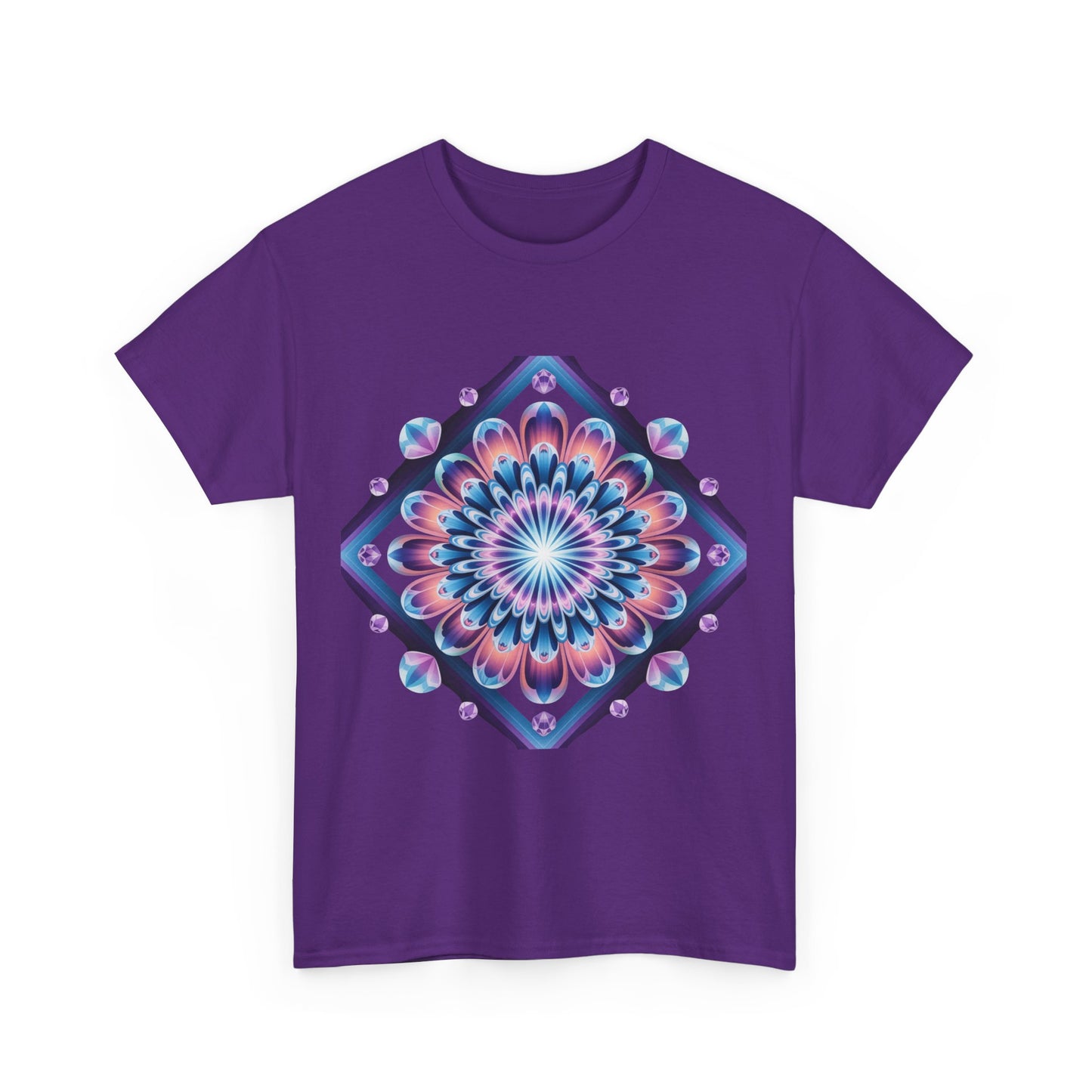 Vibrant Mandala Tee - Heavy Cotton Shirt, Bohemian Style Top, Casual Wear, Gift for Her, Festival Fashion, Summer Style