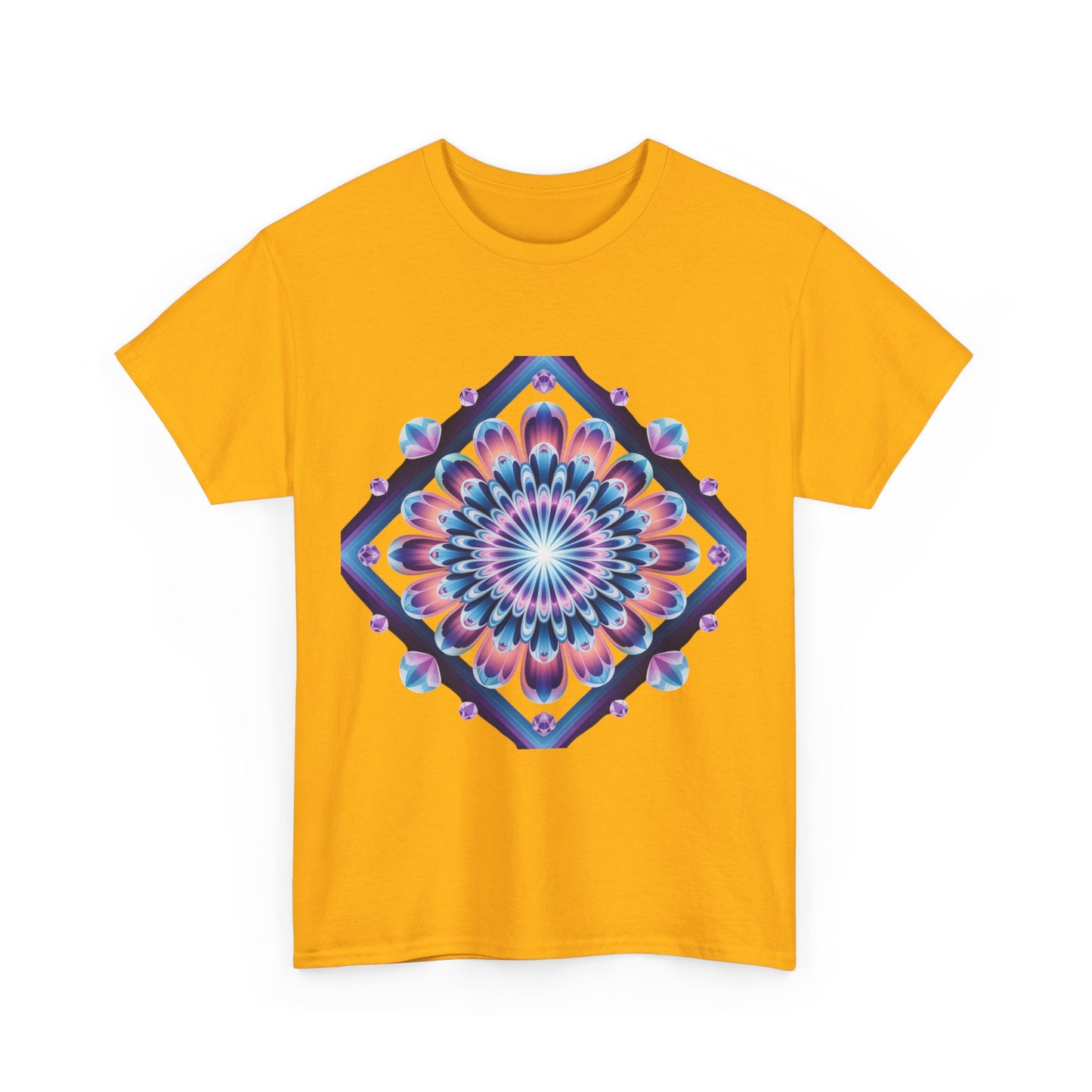 Vibrant Mandala Tee - Heavy Cotton Shirt, Bohemian Style Top, Casual Wear, Gift for Her, Festival Fashion, Summer Style