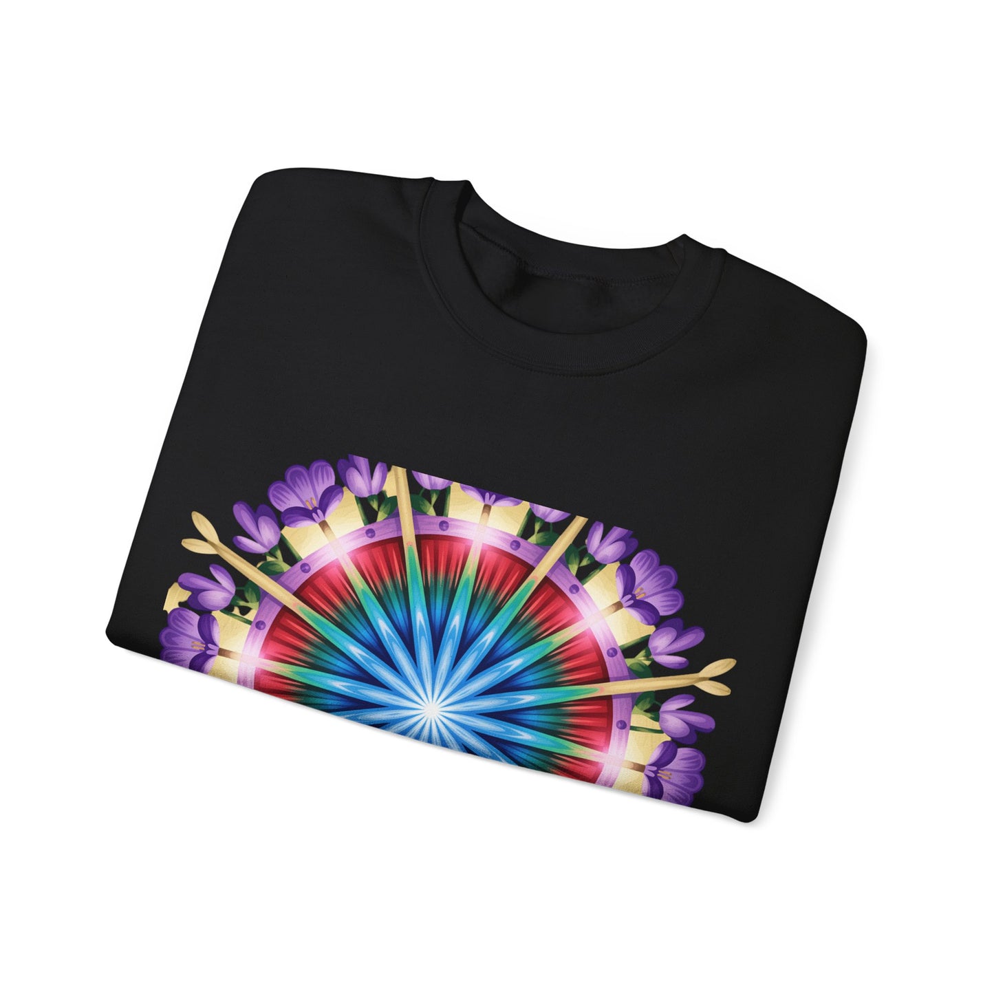 Vibrant Floral Mandala Crewneck Sweatshirt | Cozy Apparel, Stylish Gift, Casual Wear, Everyday Comfort, Botanical Design