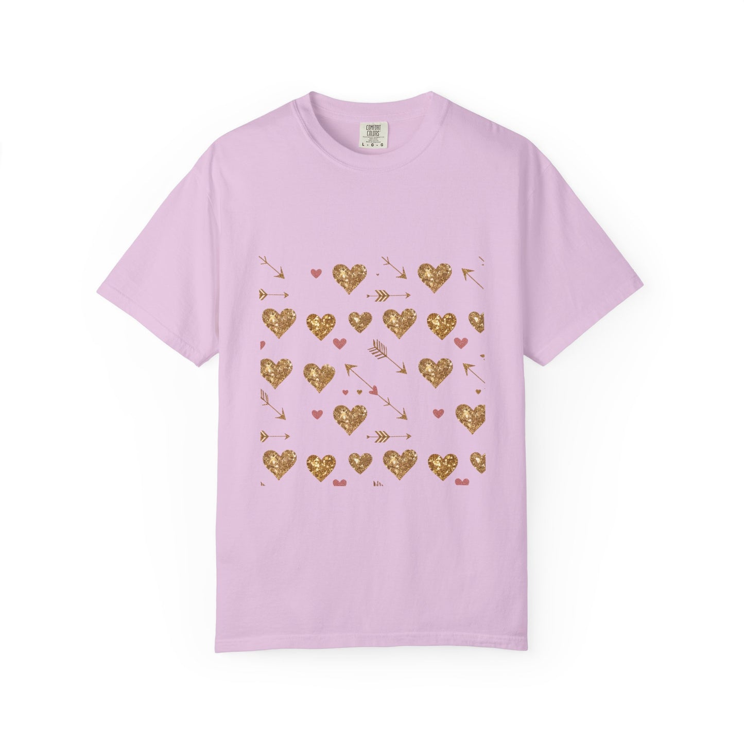 Camiseta de mujer con estampado de corazón dorado: perfecta para el amor cotidiano