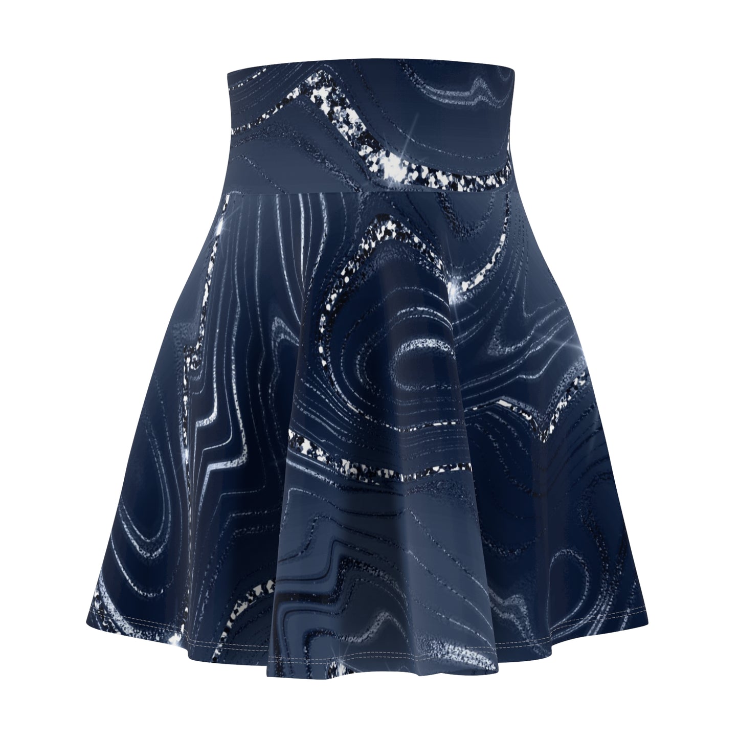 Elegant Marble Print Women's Skater Skirt for Casual & Party Wear
