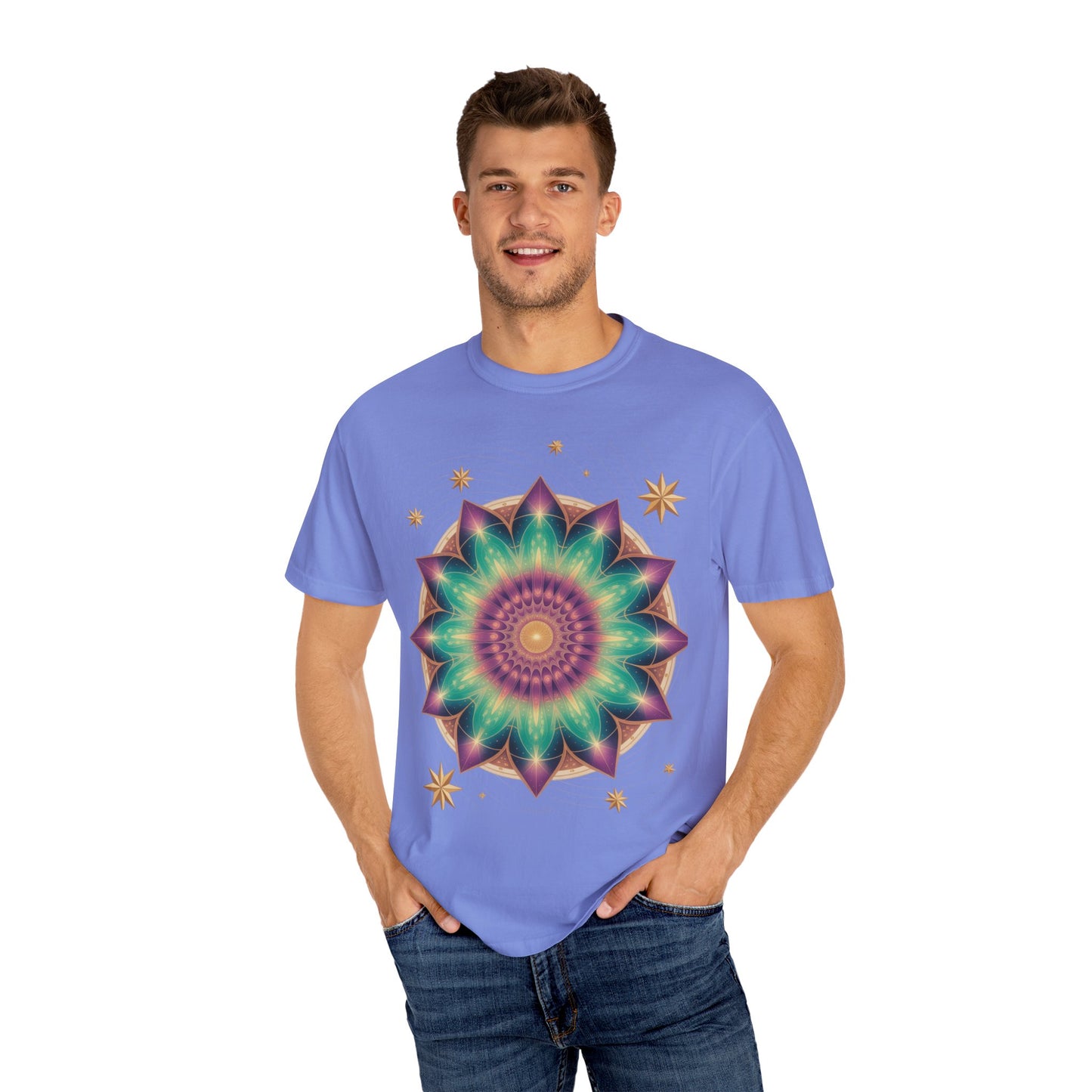 Tie-Dye Mandala T-Shirt, Spiritual Apparel, Bohemian Style Tee, Festival Wear, Eco-Friendly Fashion