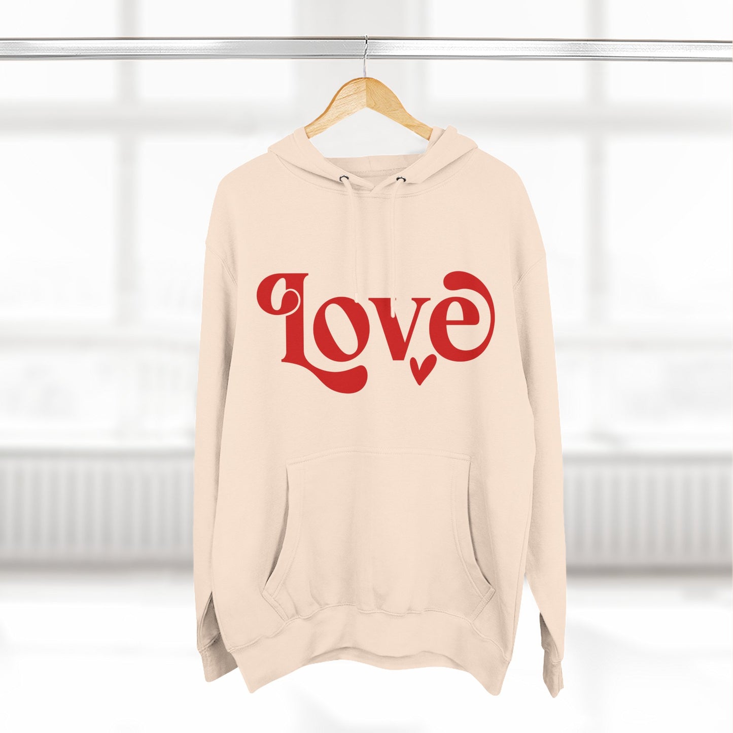 Sudadera con capucha de polar de tres paneles con gráfico Love
