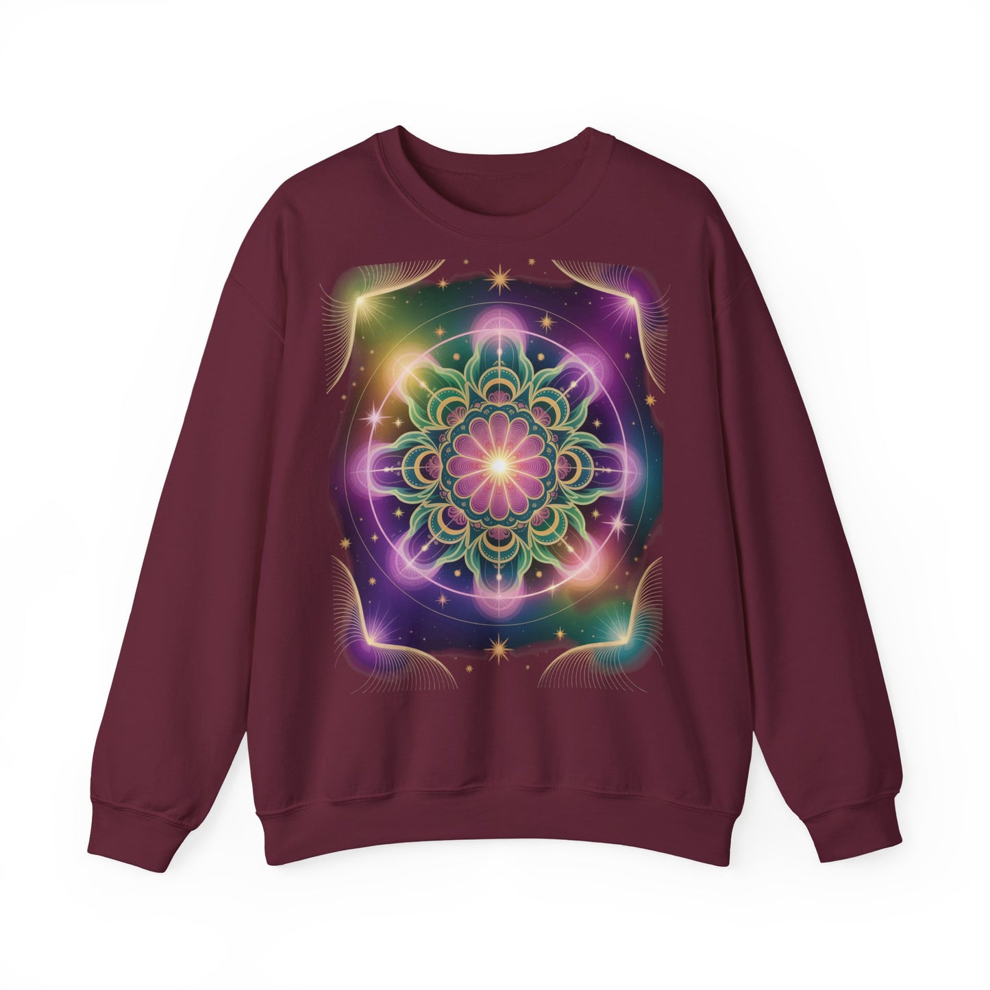 Cosmic Mandala Sweatshirt | Women's Crewneck | Soft Heavy Blend | Ideal for Cozy Nights, Meditation, Festivals, Gifts
