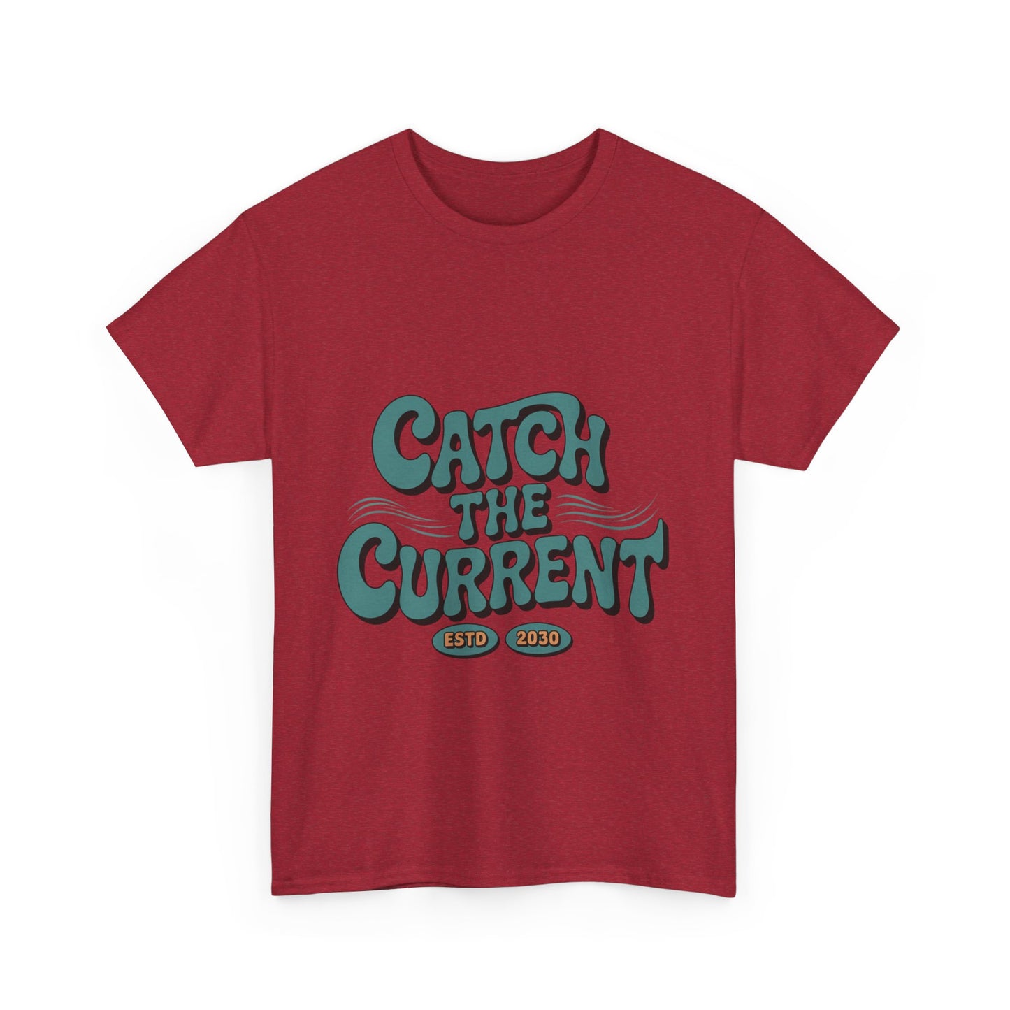 Catch the Current Tee, Relaxed Cotton T-Shirt, Beach Vibe Top, Casual Wear, Perfect Gift for Surfers, Summer Fun