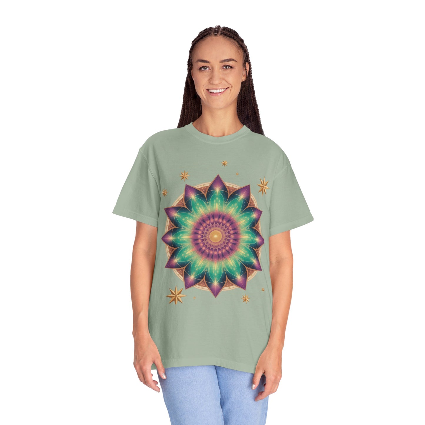 Tie-Dye Mandala T-Shirt, Spiritual Apparel, Bohemian Style Tee, Festival Wear, Eco-Friendly Fashion