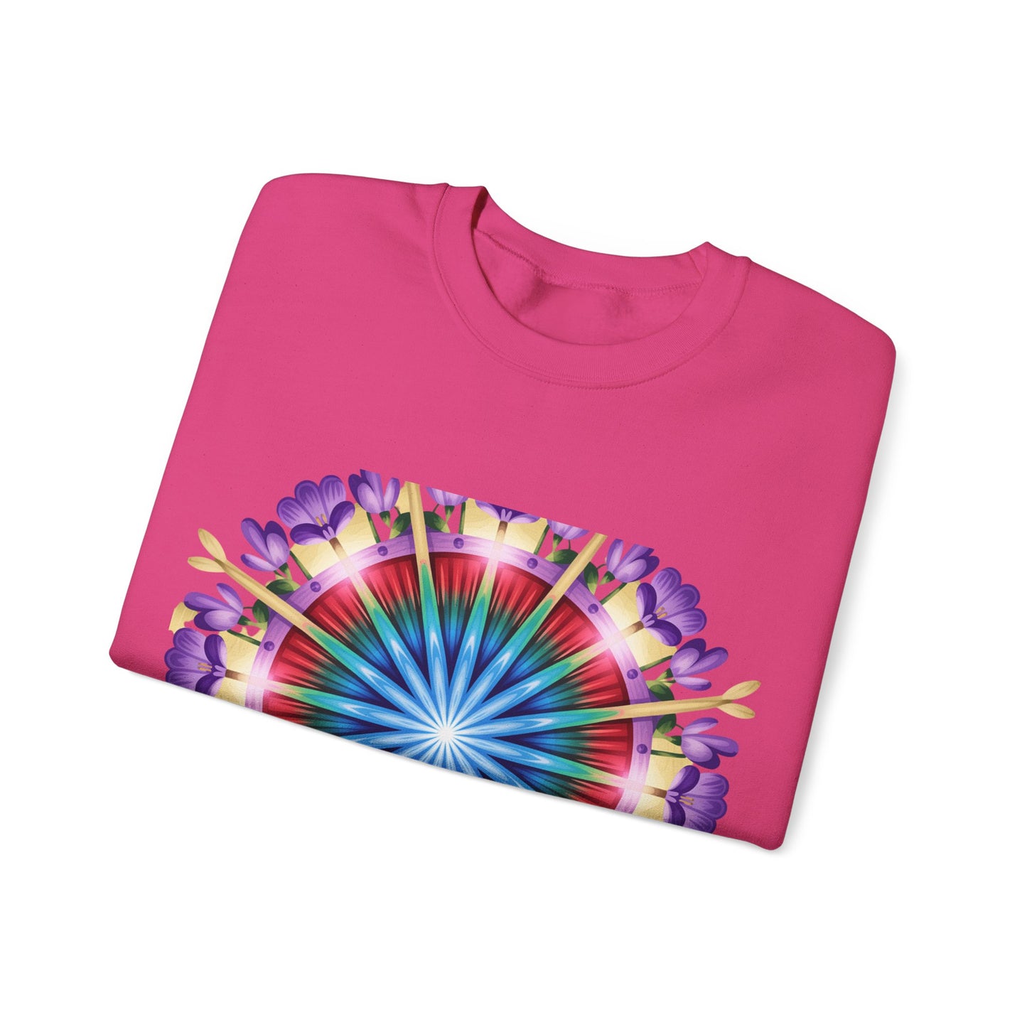 Vibrant Floral Mandala Crewneck Sweatshirt | Cozy Apparel, Stylish Gift, Casual Wear, Everyday Comfort, Botanical Design