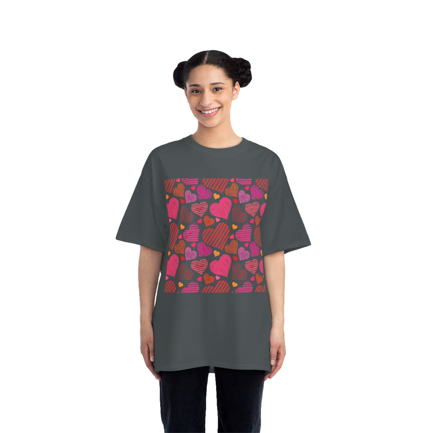Cute Heart Pattern Short-Sleeve T-Shirt