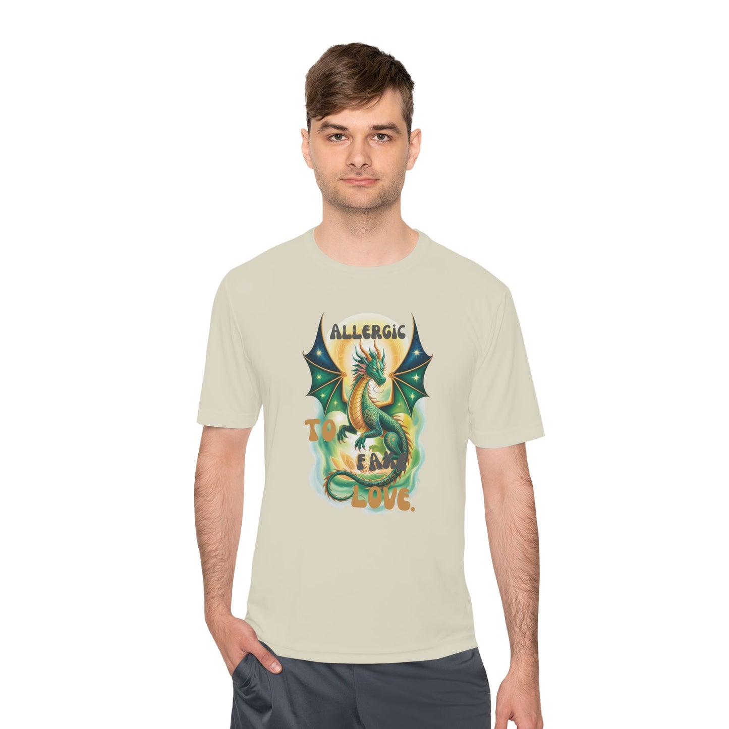 Dragon Allergy Moisture Wicking Tee, Funny T-Shirt for Allergy Awareness, Gift for Dragon Lovers, Fitness Wear, Unique Humor Tee