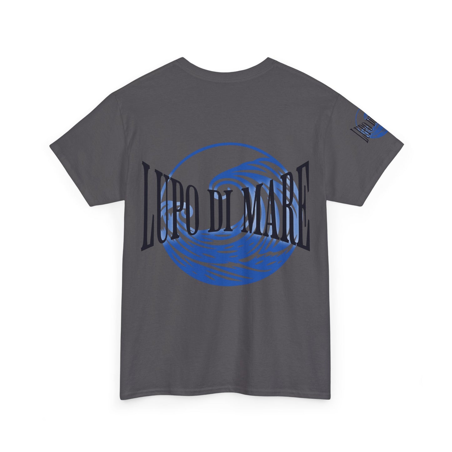 Camiseta de algodón grueso Lupo di Mare: camiseta gráfica Ocean Vibes