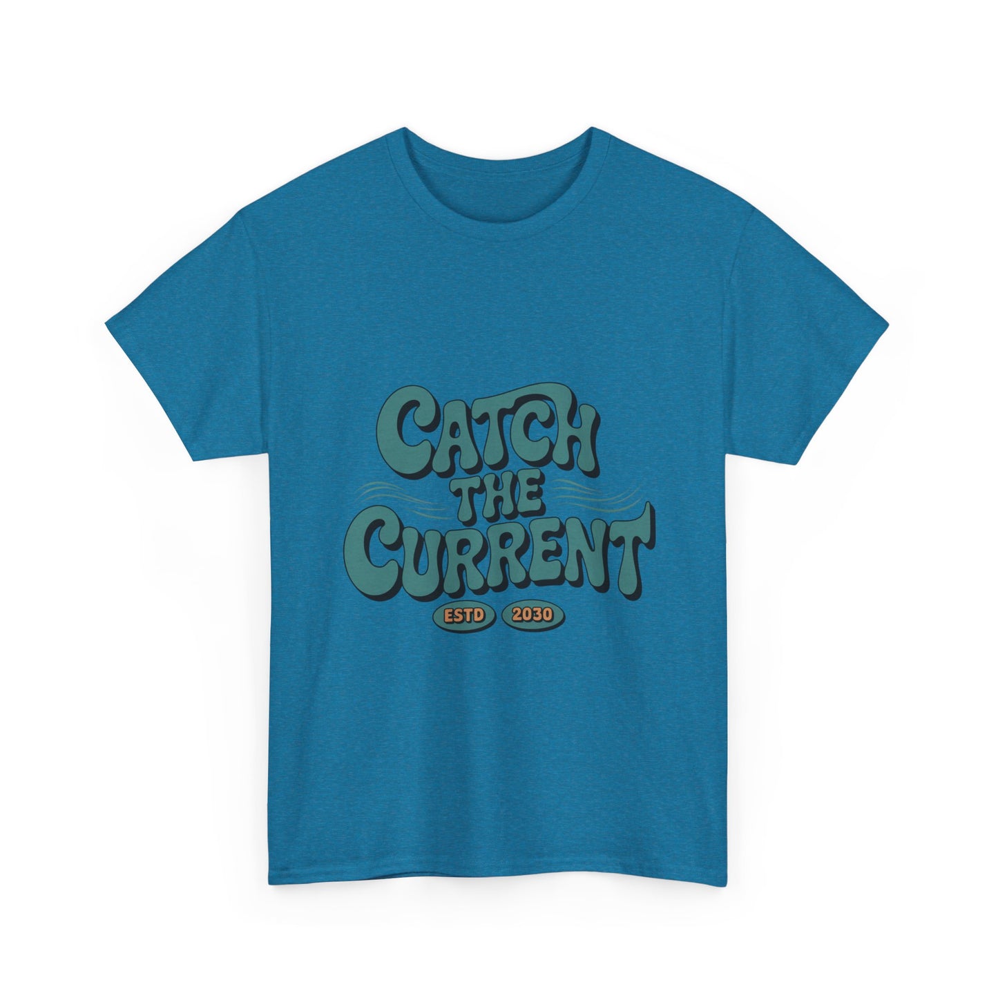 Catch the Current Tee, Relaxed Cotton T-Shirt, Beach Vibe Top, Casual Wear, Perfect Gift for Surfers, Summer Fun
