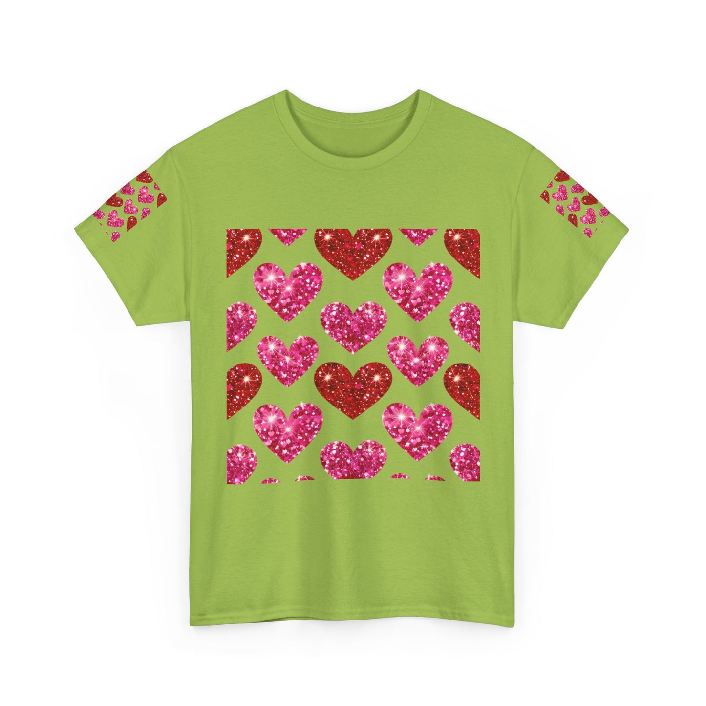 Sparkling Hearts Cotton Tee - Perfect for Valentine's Day & Love Celebrations