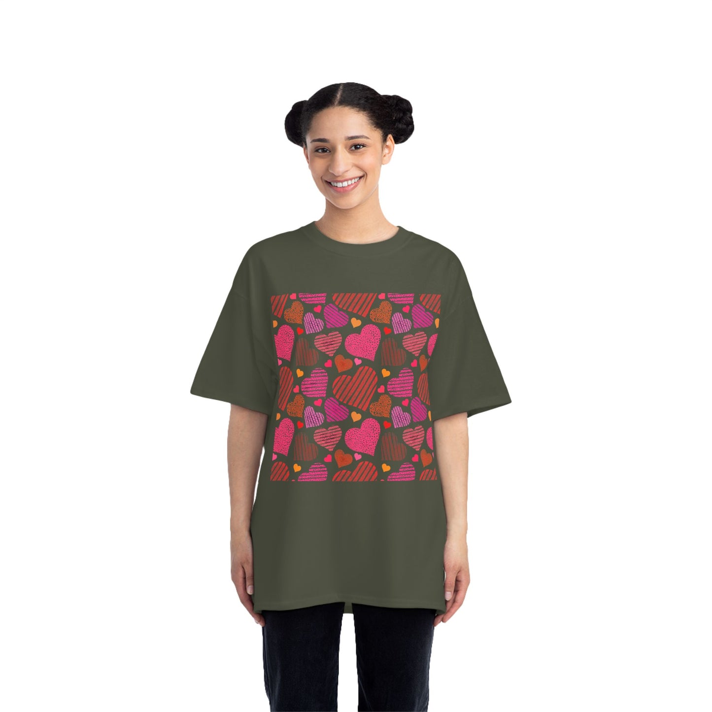 Cute Heart Pattern Short-Sleeve T-Shirt