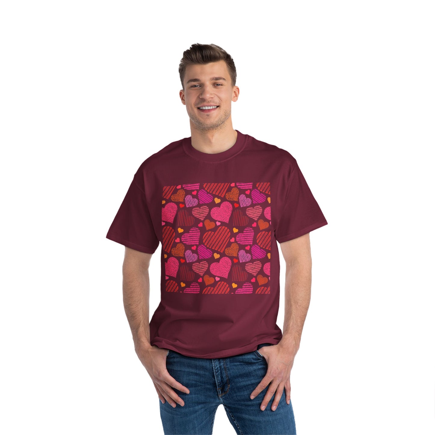Cute Heart Pattern Short-Sleeve T-Shirt