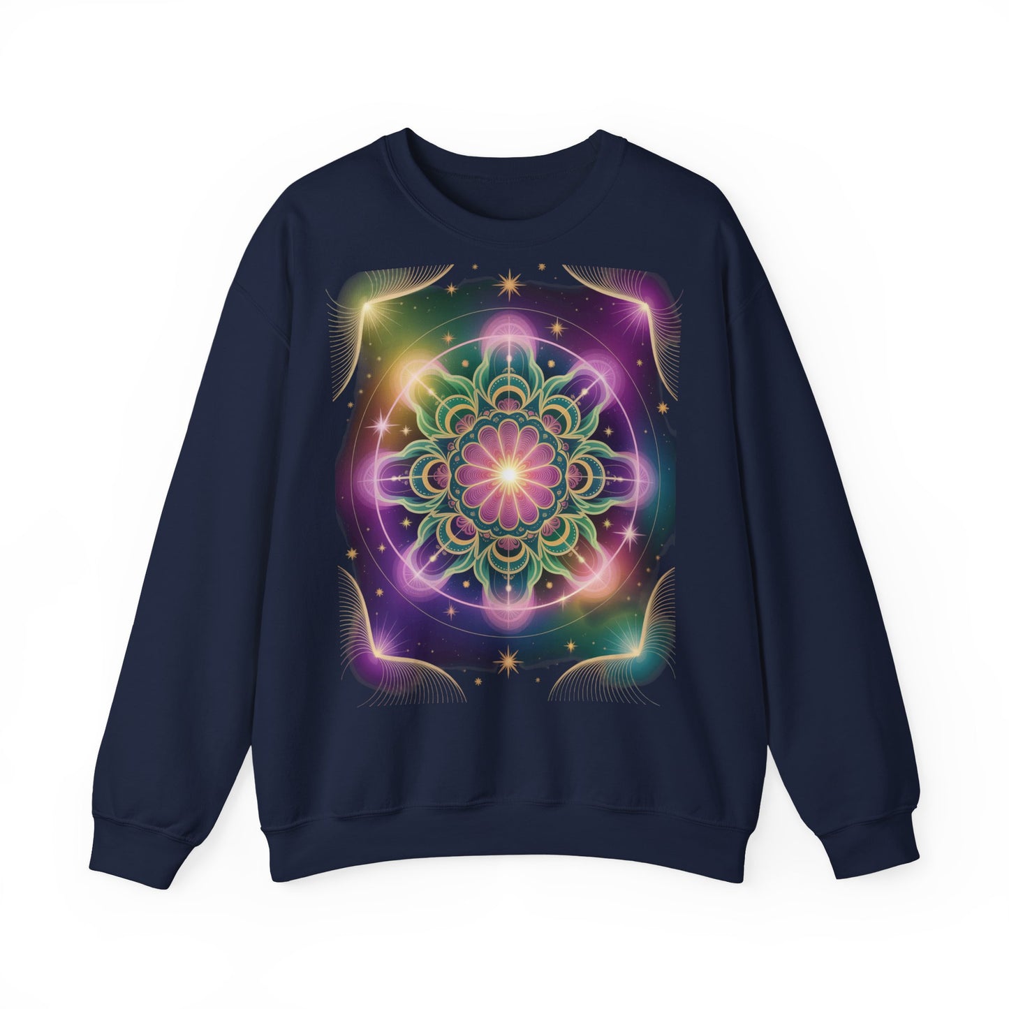 Cosmic Mandala Sweatshirt | Women's Crewneck | Soft Heavy Blend | Ideal for Cozy Nights, Meditation, Festivals, Gifts