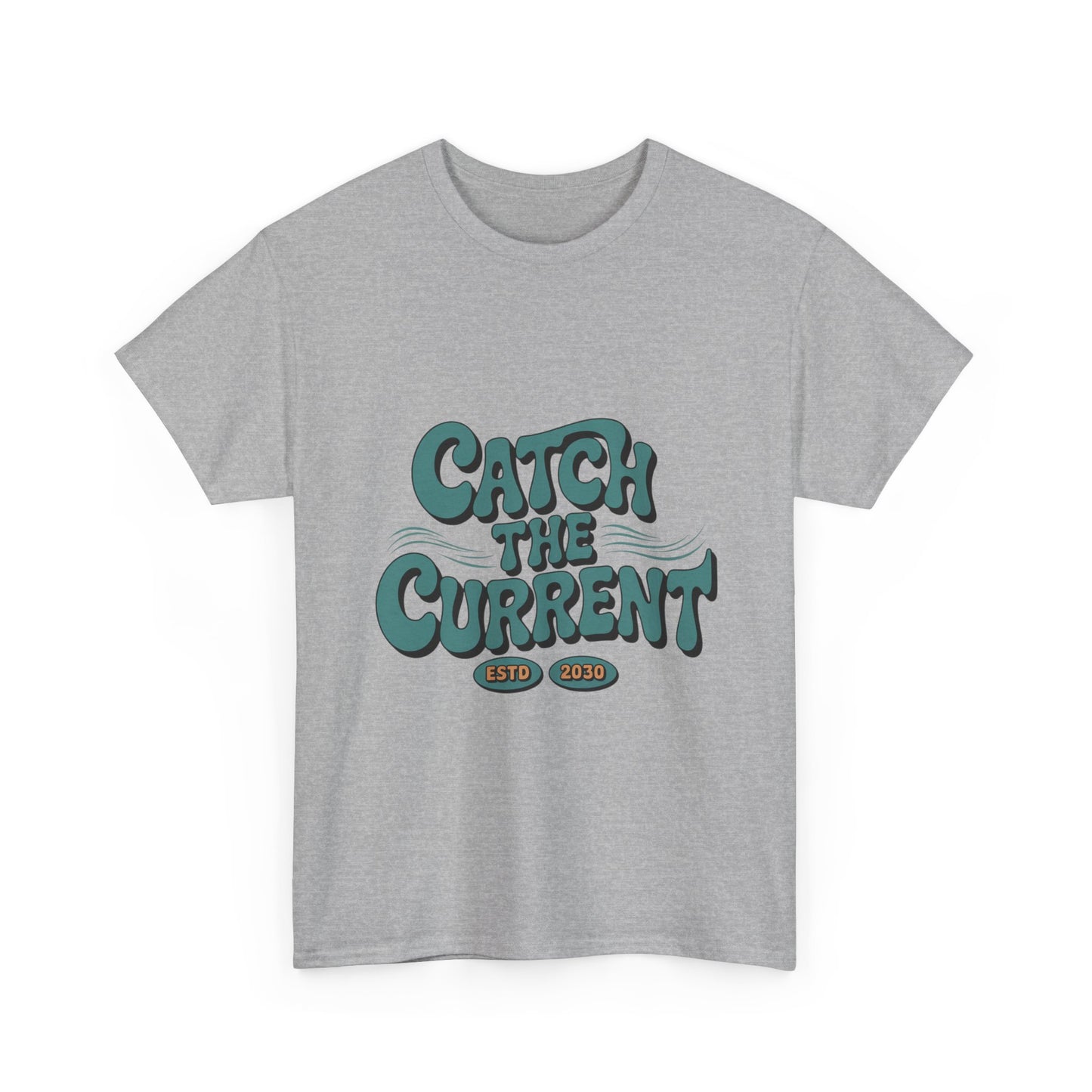 Catch the Current Tee, Relaxed Cotton T-Shirt, Beach Vibe Top, Casual Wear, Perfect Gift for Surfers, Summer Fun