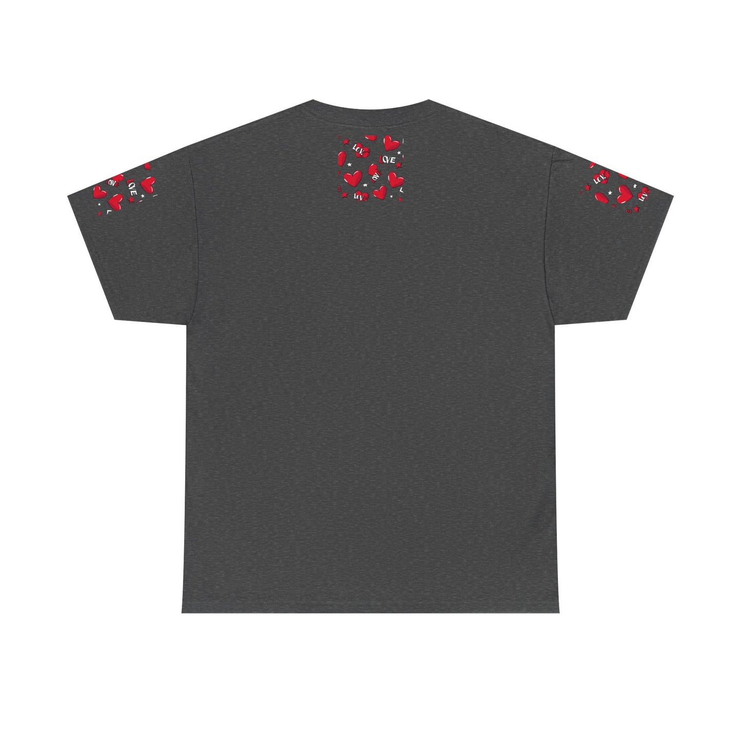 Romantic Love Heart Heavy Cotton Tee - Perfect for Everyday Wear
