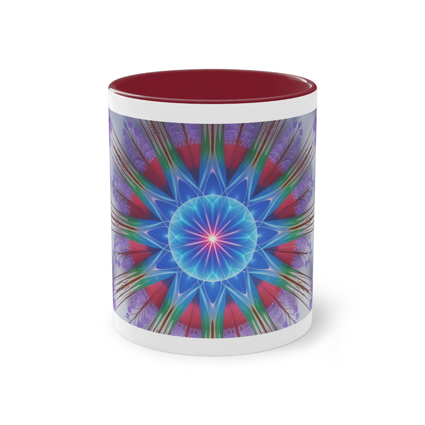 Kaleidoscope Two-Tone Coffee Mug - Vibrant Art Mug for Home & Office, Unique Gift for Coffee Lovers, Decorative Drinkware