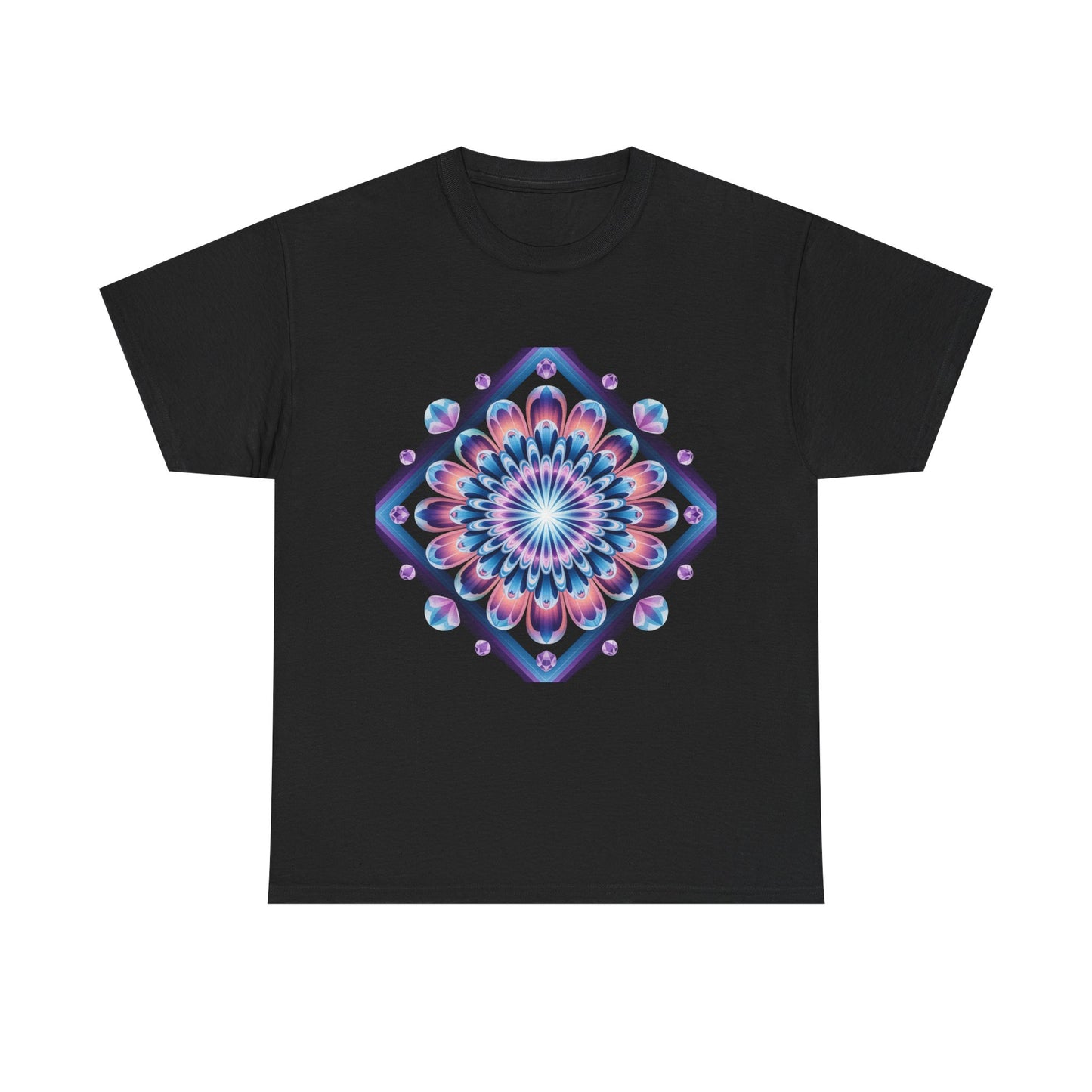 Vibrant Mandala Tee - Heavy Cotton Shirt, Bohemian Style Top, Casual Wear, Gift for Her, Festival Fashion, Summer Style