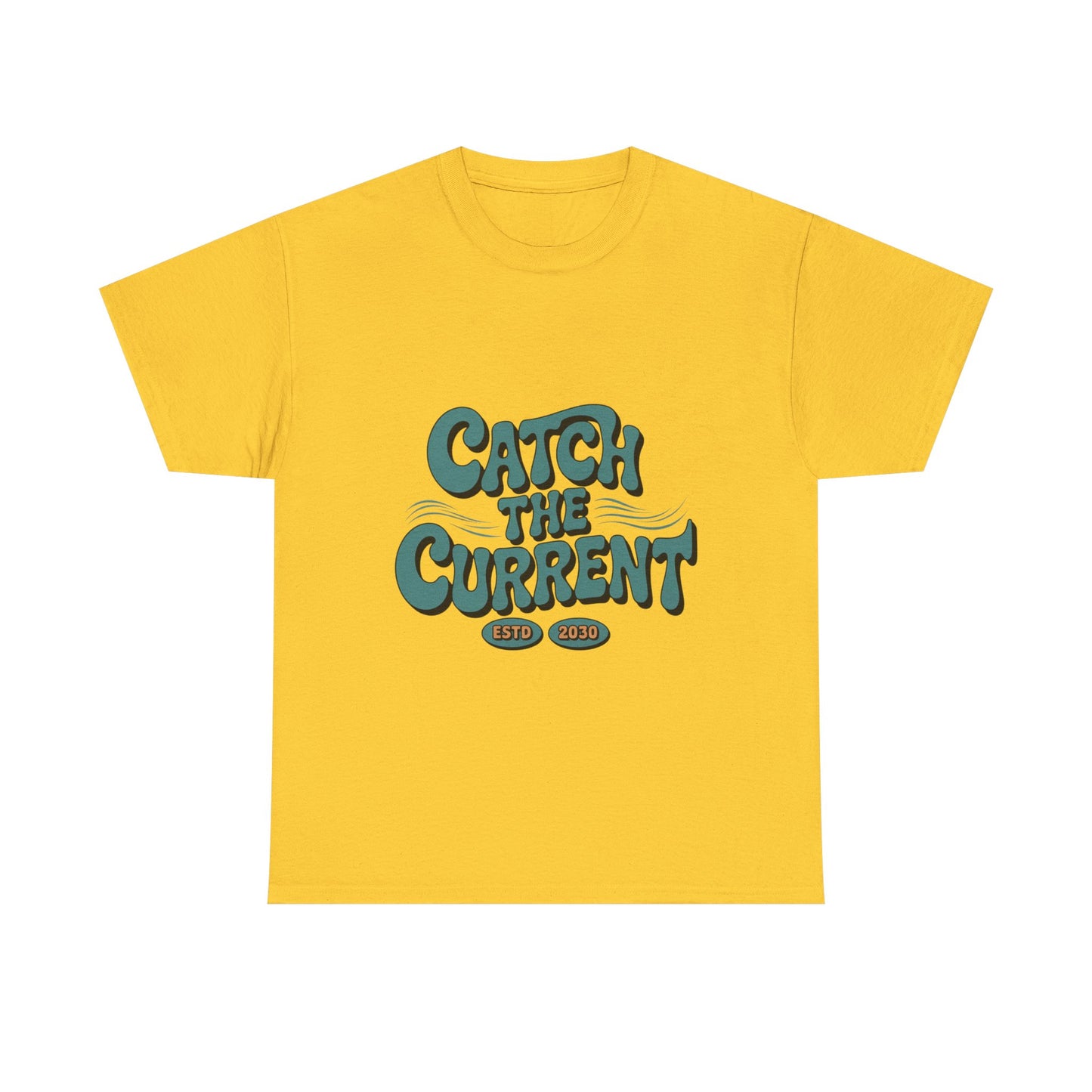Catch the Current Tee, Relaxed Cotton T-Shirt, Beach Vibe Top, Casual Wear, Perfect Gift for Surfers, Summer Fun