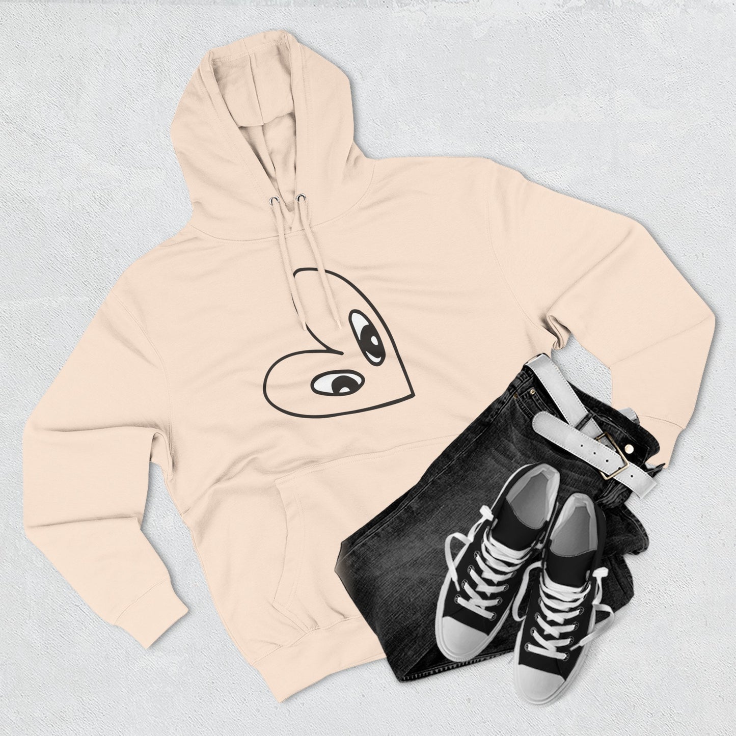 Sudadera con capucha de polar de tres paneles con gráfico Love