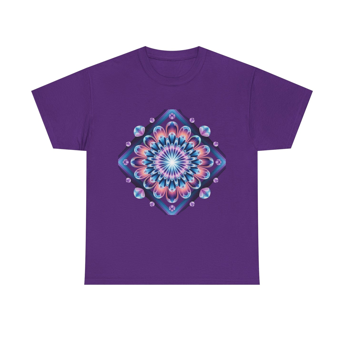 Vibrant Mandala Tee - Heavy Cotton Shirt, Bohemian Style Top, Casual Wear, Gift for Her, Festival Fashion, Summer Style