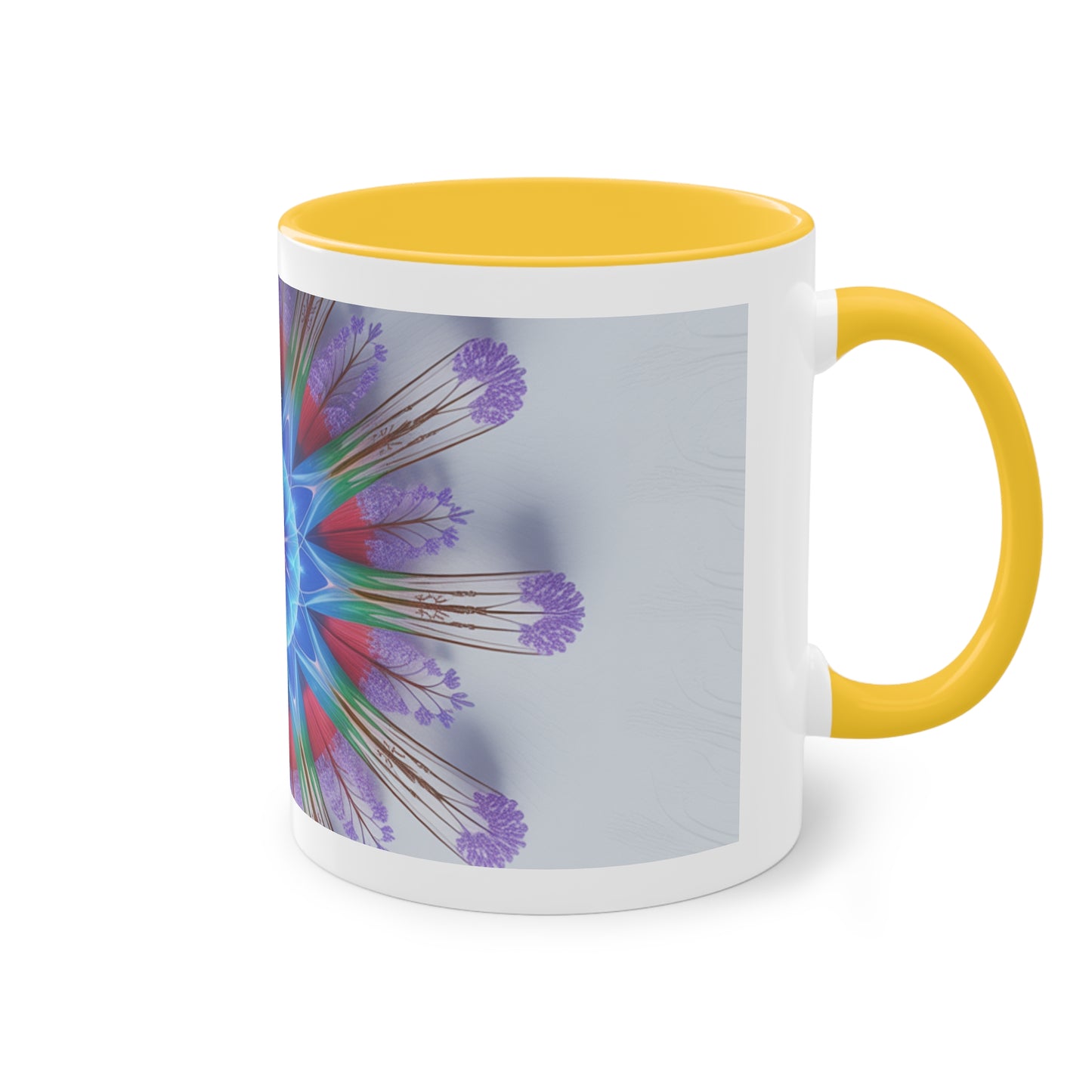 Kaleidoscope Two-Tone Coffee Mug - Vibrant Art Mug for Home & Office, Unique Gift for Coffee Lovers, Decorative Drinkware