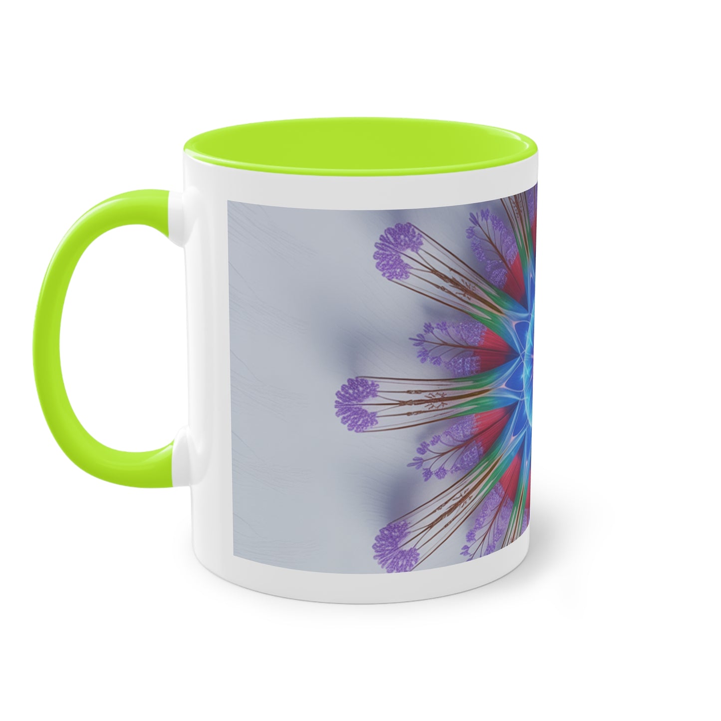 Kaleidoscope Two-Tone Coffee Mug - Vibrant Art Mug for Home & Office, Unique Gift for Coffee Lovers, Decorative Drinkware