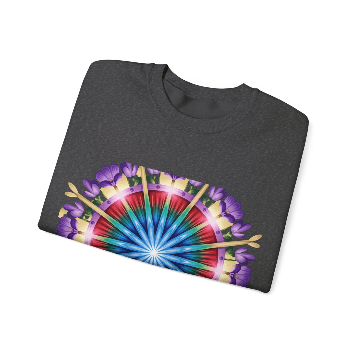 Vibrant Floral Mandala Crewneck Sweatshirt | Cozy Apparel, Stylish Gift, Casual Wear, Everyday Comfort, Botanical Design