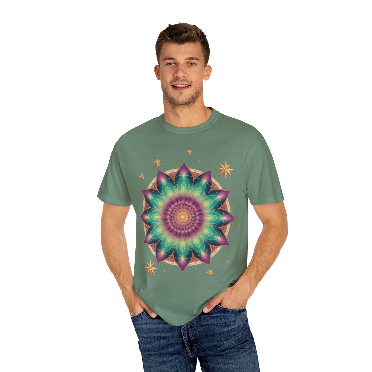 Tie-Dye Mandala T-Shirt, Spiritual Apparel, Bohemian Style Tee, Festival Wear, Eco-Friendly Fashion