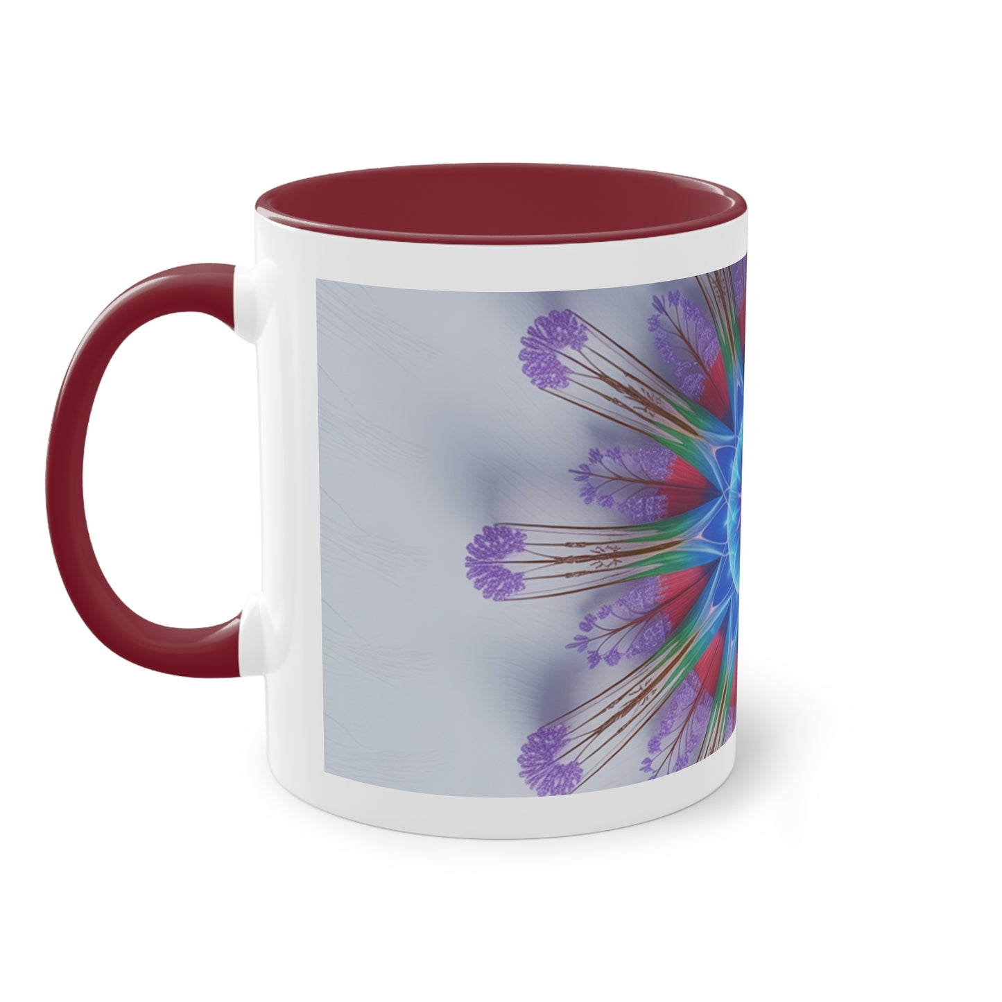 Kaleidoscope Two-Tone Coffee Mug - Vibrant Art Mug for Home & Office, Unique Gift for Coffee Lovers, Decorative Drinkware