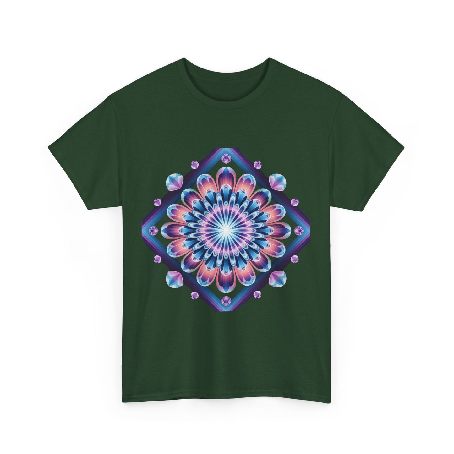 Vibrant Mandala Tee - Heavy Cotton Shirt, Bohemian Style Top, Casual Wear, Gift for Her, Festival Fashion, Summer Style