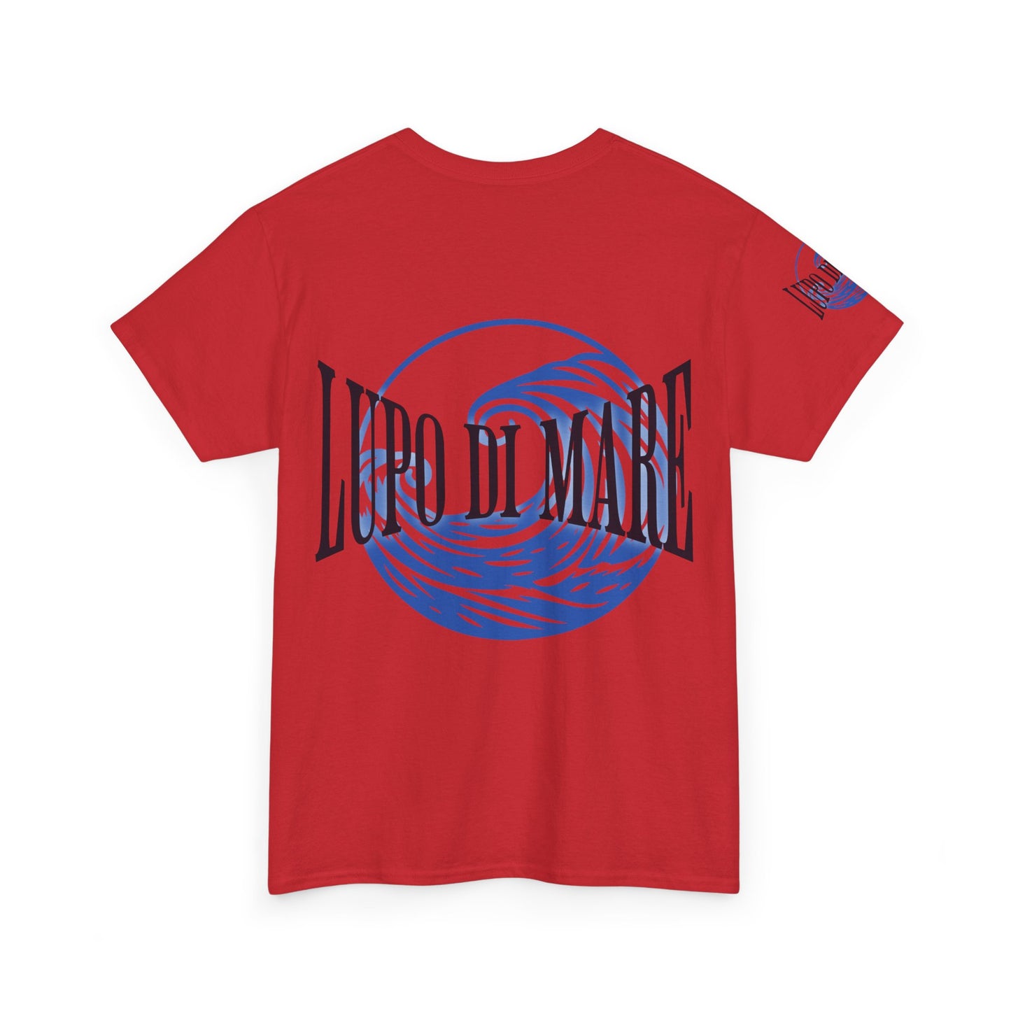 Camiseta de algodón grueso Lupo di Mare: camiseta gráfica Ocean Vibes