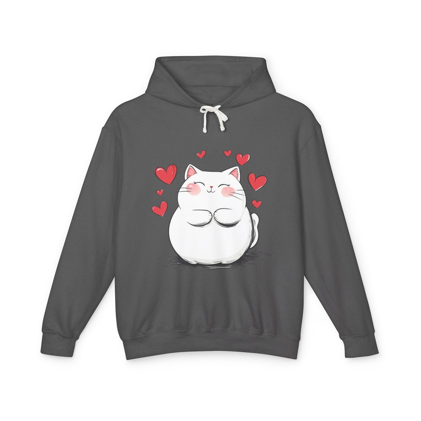 Cute Cat Love Lightweight Hooded Sweatshirt