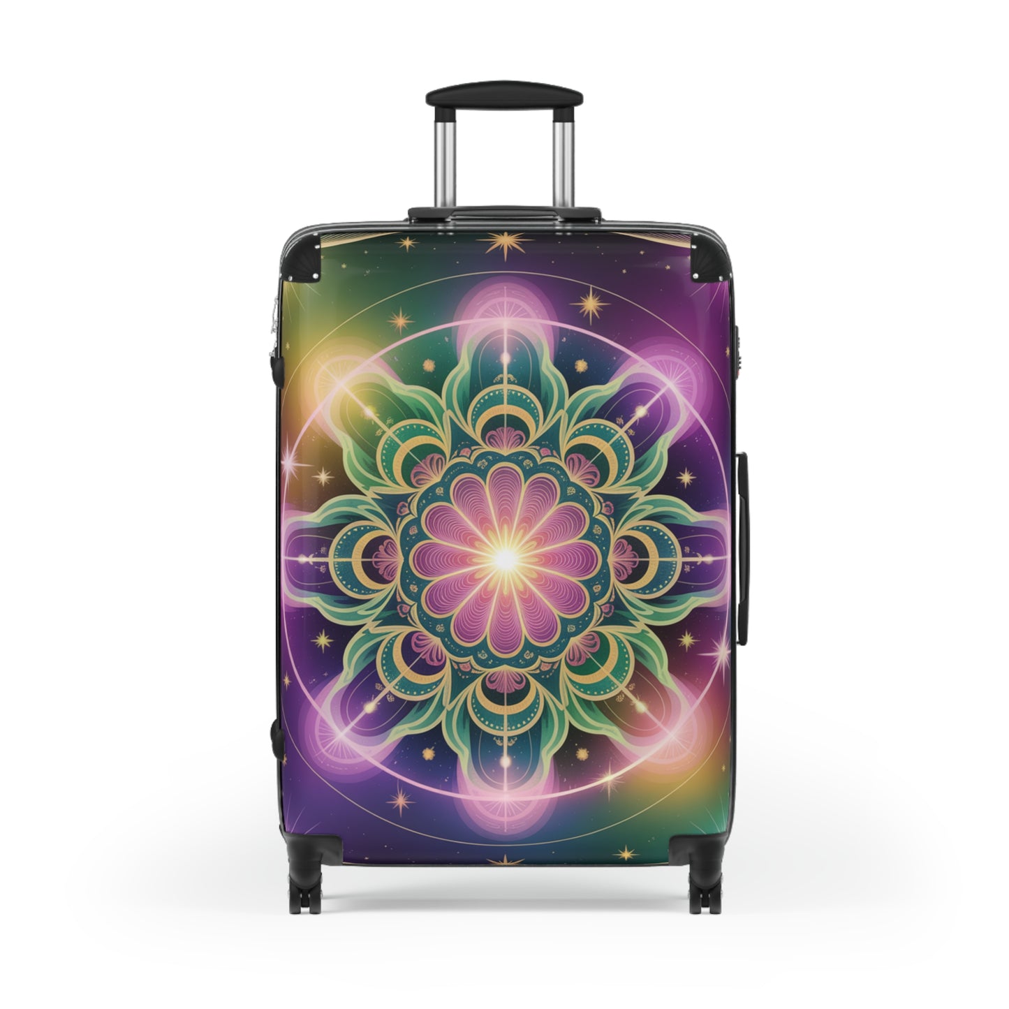Colorful Mandala Suitcase - Travel Luggage, Bohemian Vacation Case, Unique Baggage, Colorful Travel Accessory, Festival Gear
