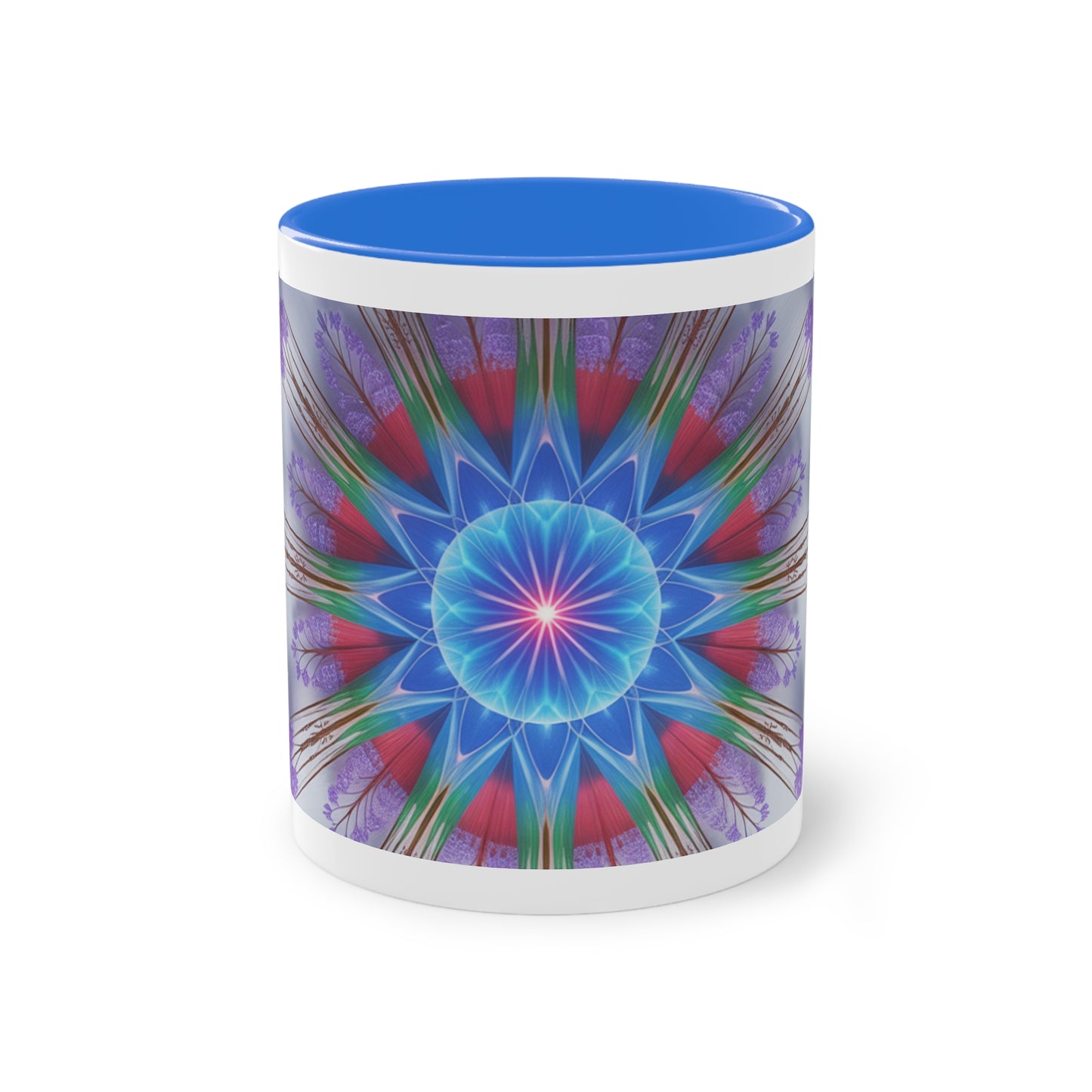 Kaleidoscope Two-Tone Coffee Mug - Vibrant Art Mug for Home & Office, Unique Gift for Coffee Lovers, Decorative Drinkware